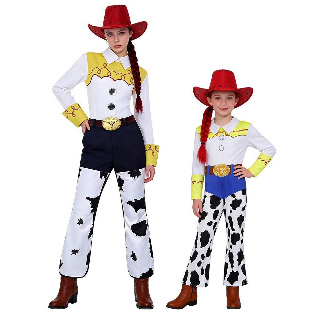 Toy Story Jessie Halloween Cosplay Costume Cowgirl Women's Cloth Outfit 4pcs Set