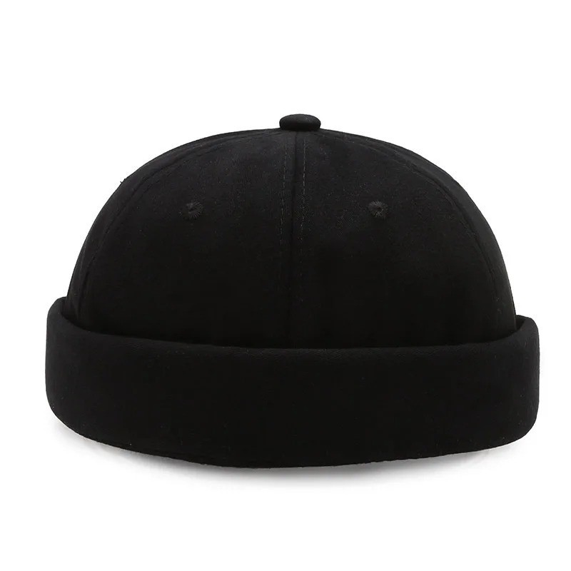 Men\'s Large Brimless Hats Rolled Cuff Skull Cap Adjustable Sailor Docker Cap USA