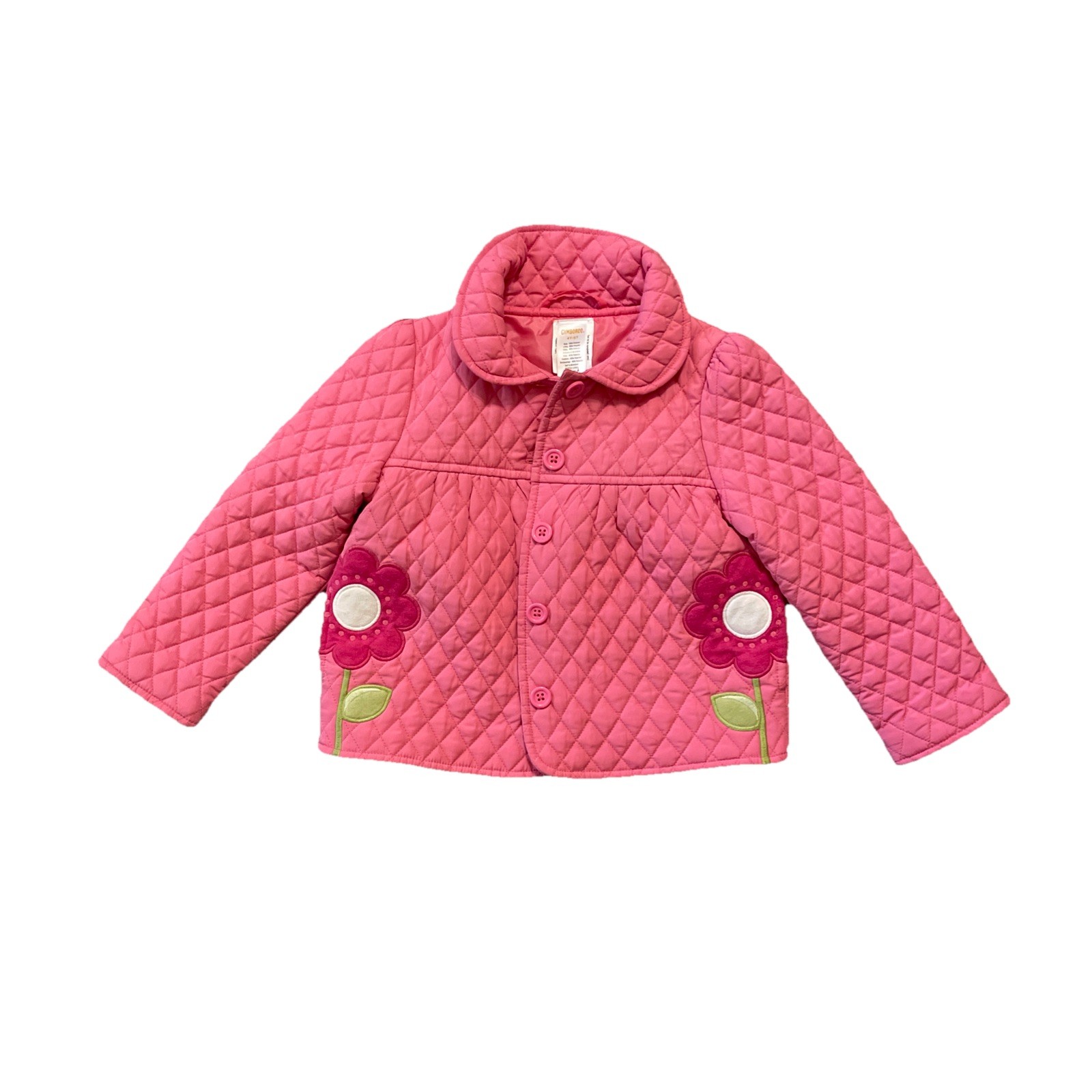 Gymboree Smart and Sweet Pink Quilted Flower Jacket Coat 4T 5T RARE HTF