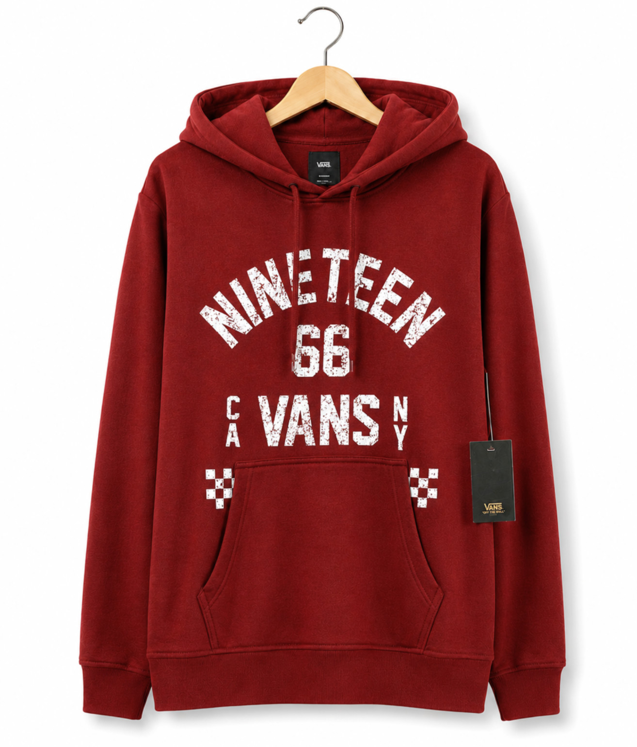 Vans Women\'s X-Small Burgundy Nineteen 66 Graphic Hoodie Pullover NWT