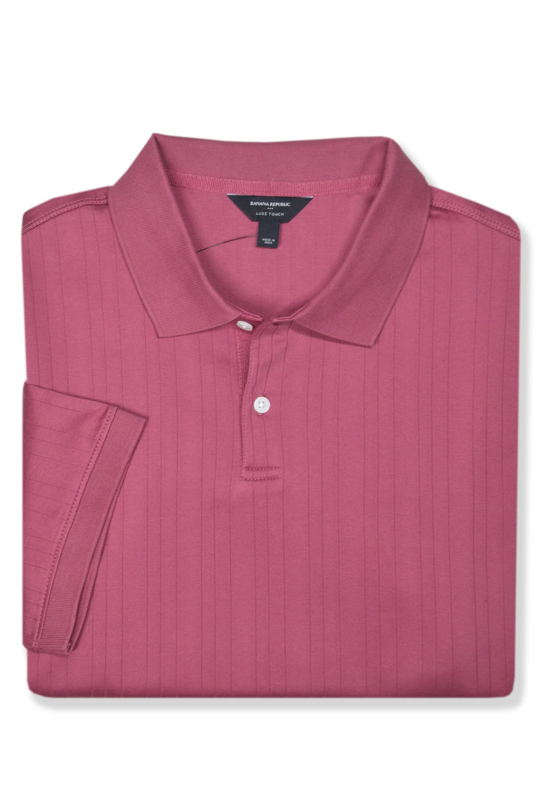 Banana Republic Mens Berry Red Luxe Touch Stripe Polo Shirt, 2XL XXL BR-021