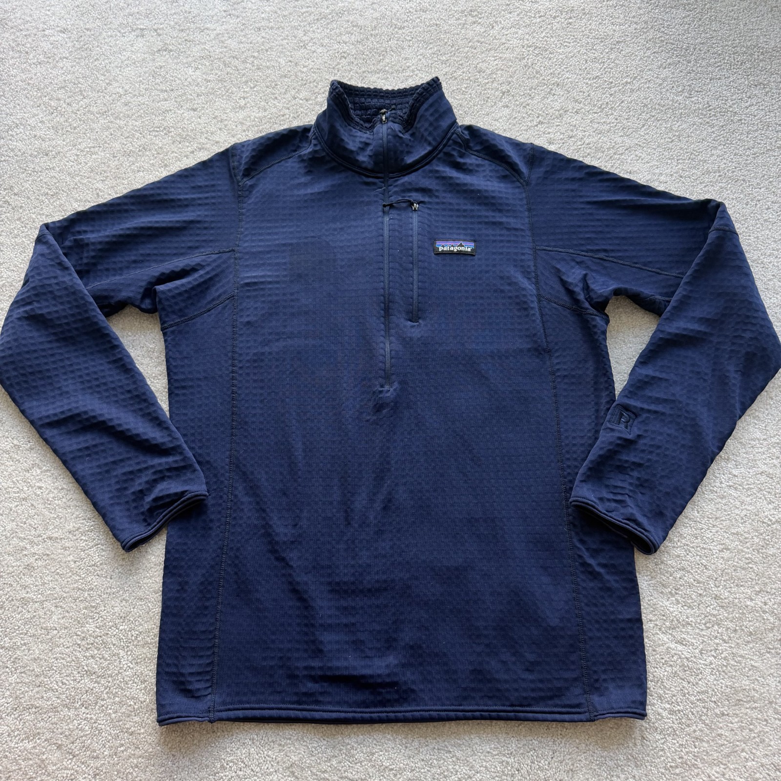 Patagonia R1 1/4 Zip Men\'s Fleece Pullover Medium Blue Waffle 40110