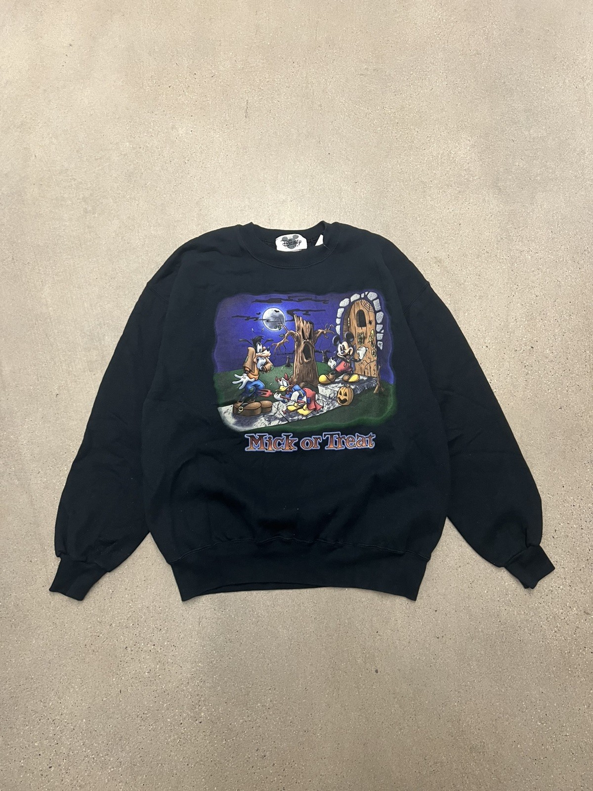 Vintage Disney Halloween Mickey Crewneck Sweatshirt “Mick Or Treat” Size Large 
