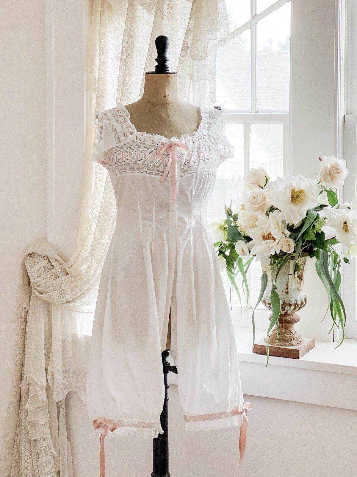 Edwardian Victorian Undergarment Combination Step In Split Crotch
