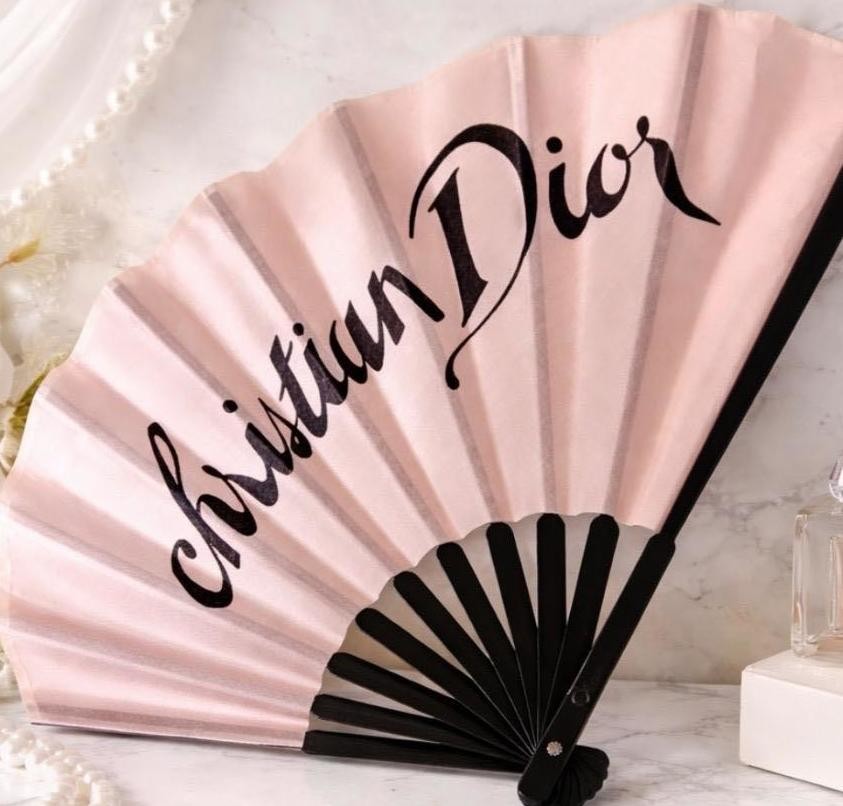Christian Dior Pink Folding Fan Sensu Novelty Japan Limited Gift New No Box
