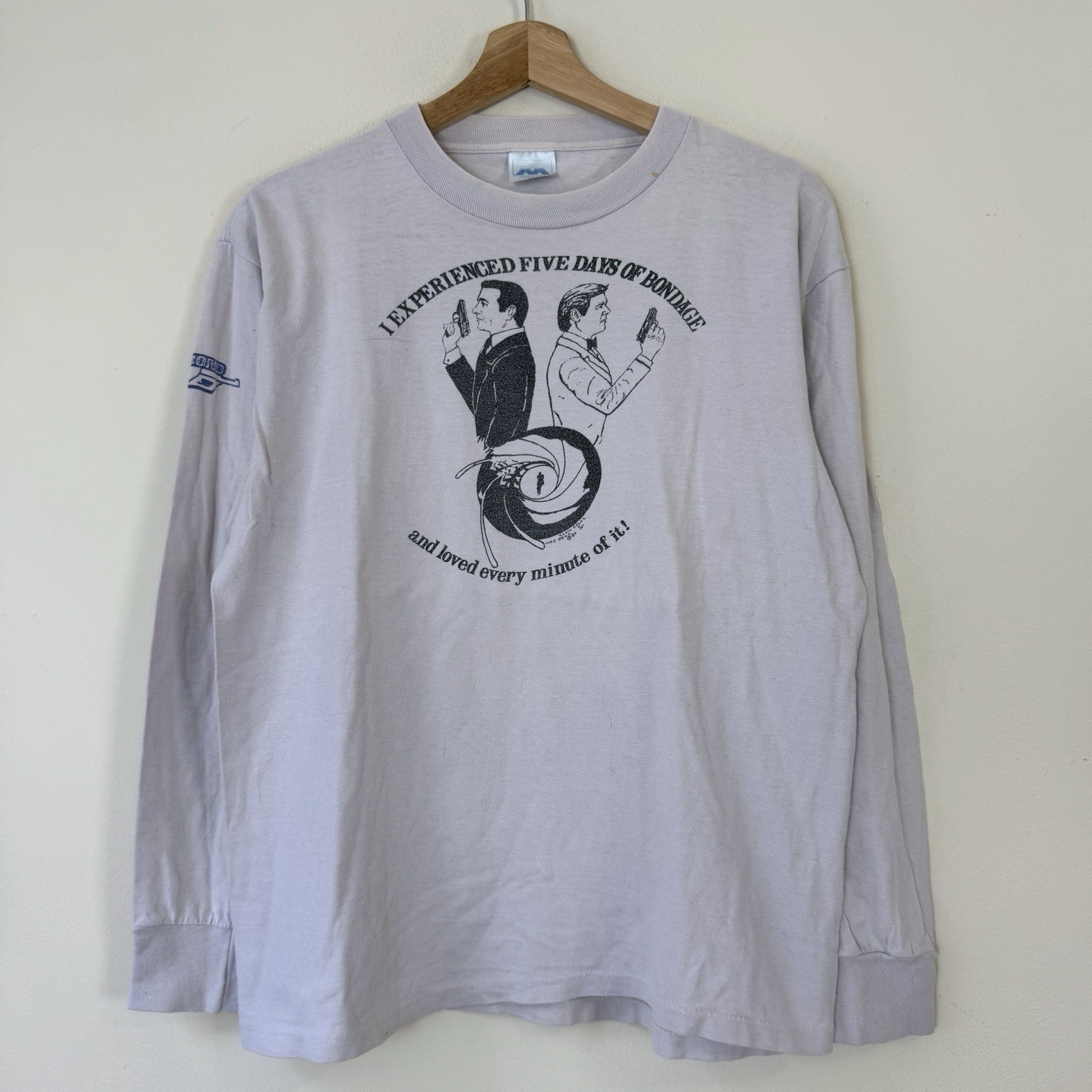Vintage 1984 James Bond Film Festival 007 RARE Single Stitch Grey Tee Shirt - L