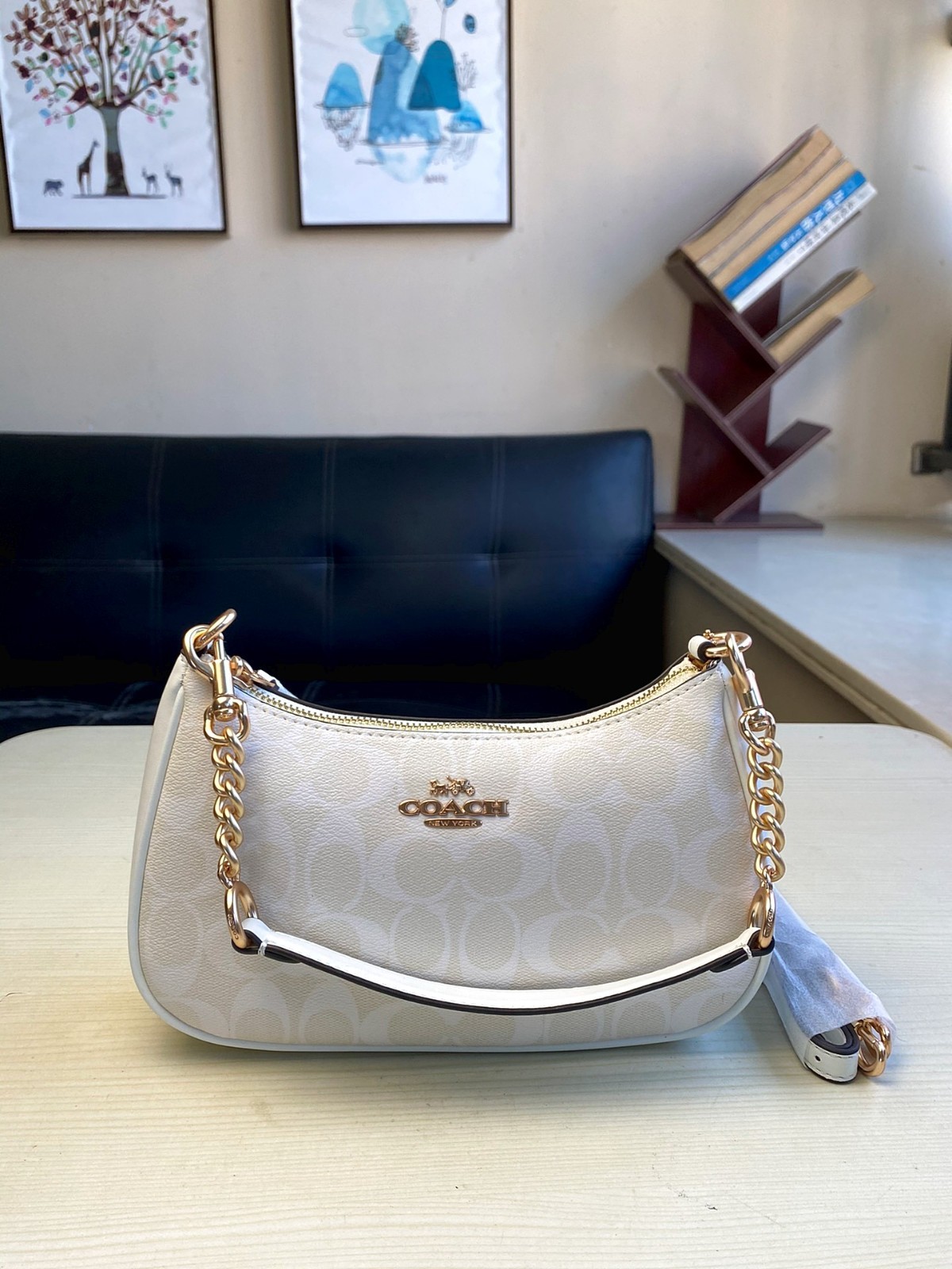 COACH Teri Shoulder Bag In Signature Canvas CA548 White Outlet 