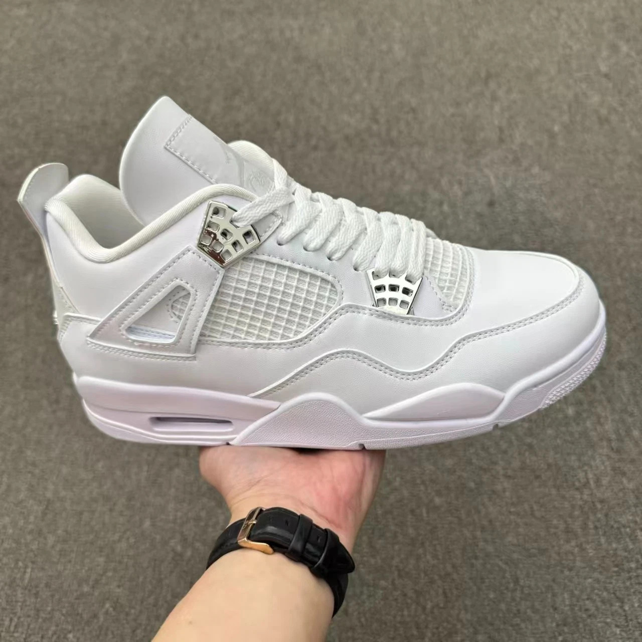 Free Shipping Men Air Jordan 4 Retro Pure Money 308497‑100 Cushioned Casual Foot