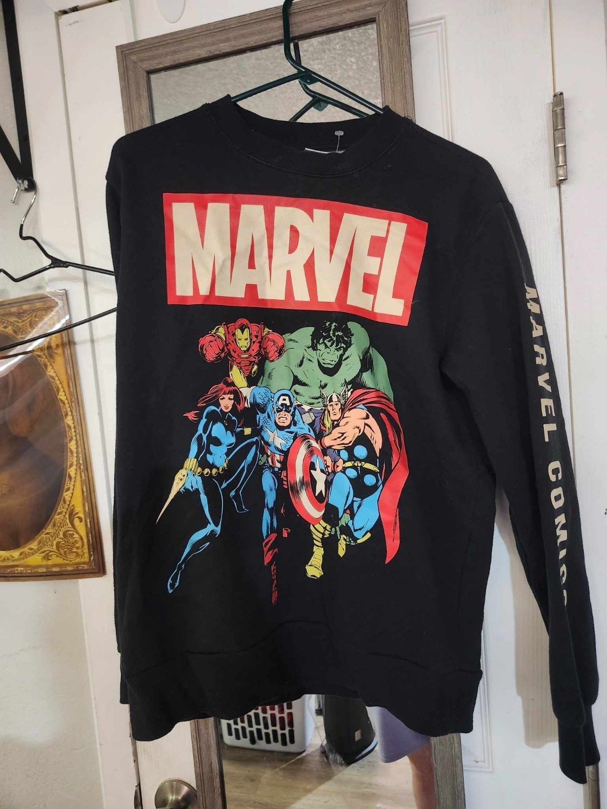 VTG MARVEL COMICS Men’s Black  Crewneck Sweatshirt   Graphic Superheroes  Grunge