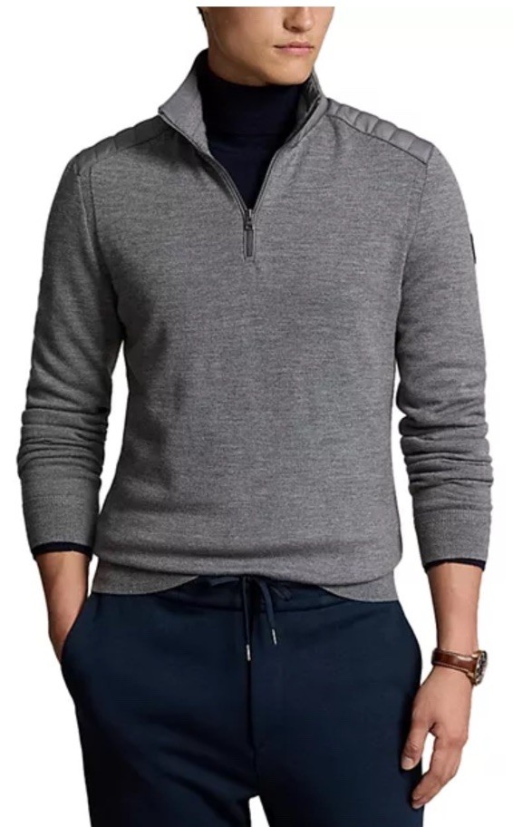 Polo Ralph Lauren Men’s Cotton Quarter Zip Sweater In Gray SizeXL Bloomingdale’s