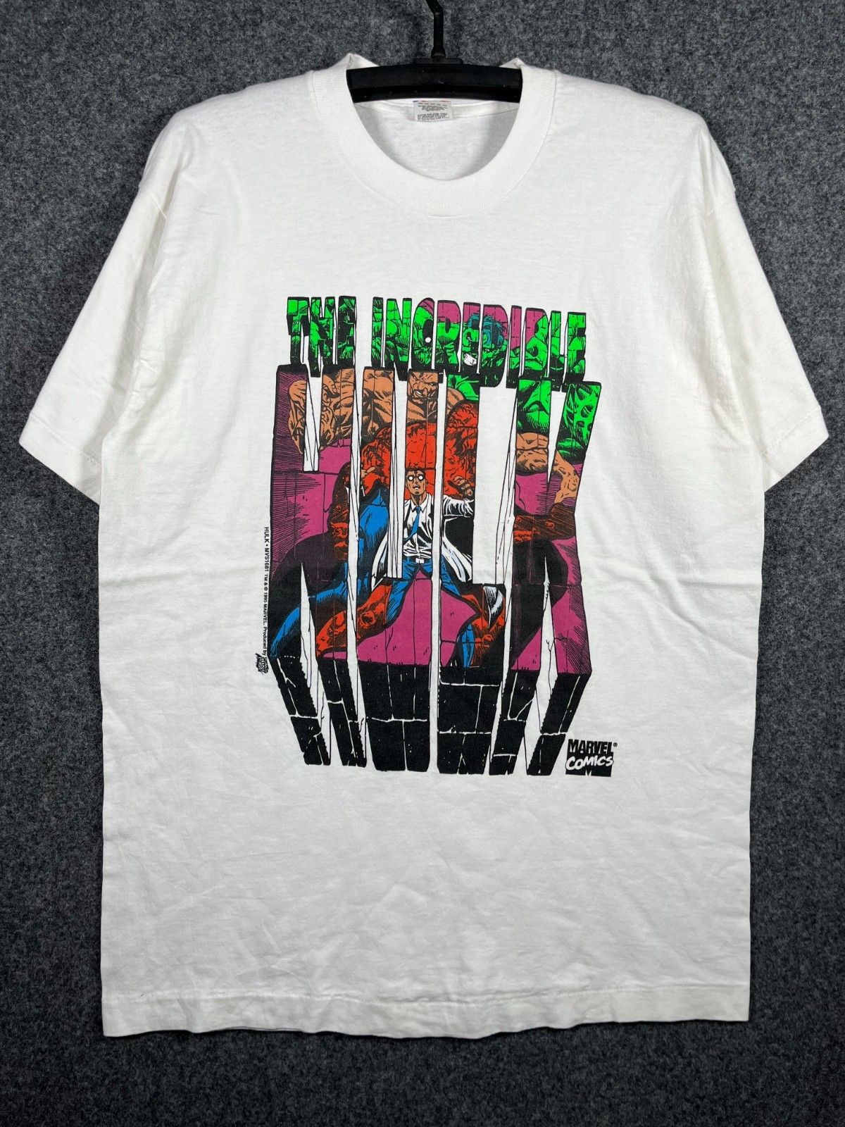 Vintage 90s The Incredible Hulk  Marvel Comics  Bruce Banner T Shirt L