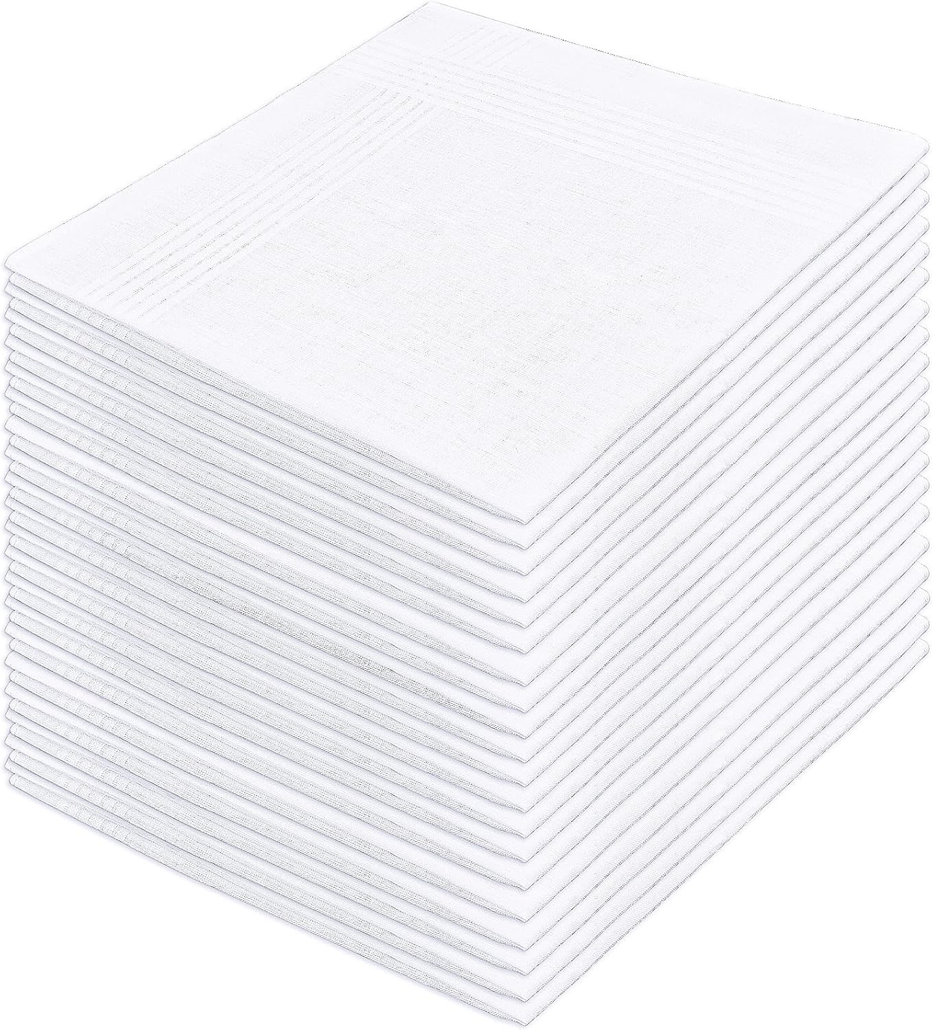 20 Pcs Cotton Handkerchiefs, White Men\'S Handkerchiefs & Pocket Squares, Large H