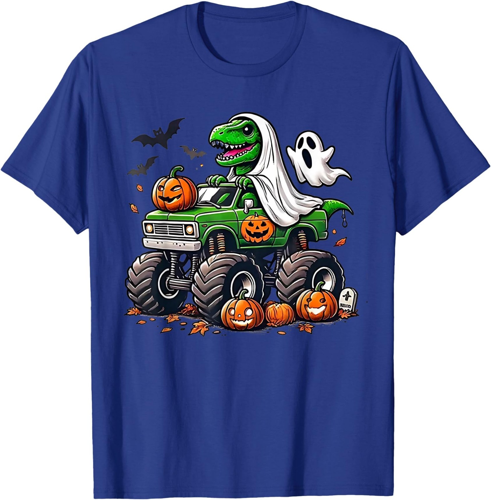 Orange Halloween Shirt Boys Toddler  Ghost Shirts T Rex T-Shirt