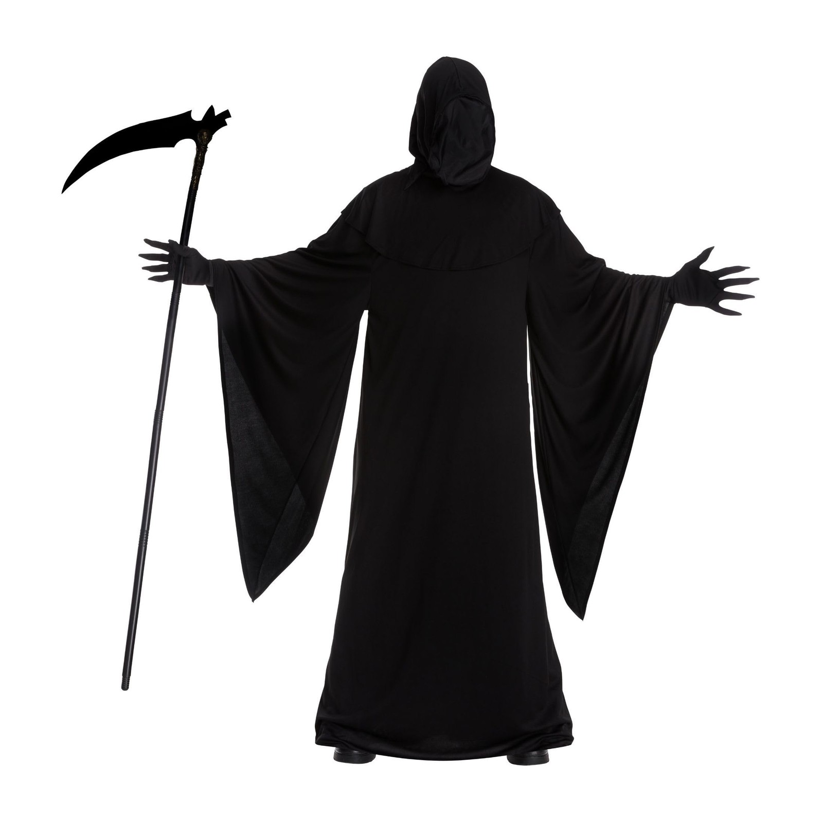 Men`s Grim Reaper Costume Adult Scary Hooded Death Robe & Gloves Halloween
