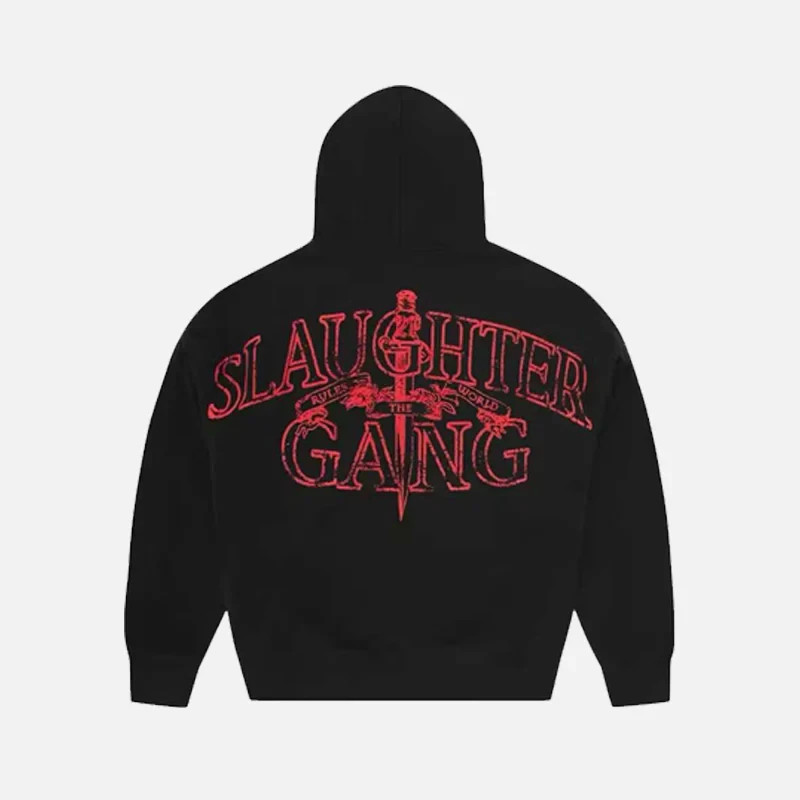 CORTIEZ X SLAUGHTER GANG 21 SAVAGE CRTZ_1266 MENS LARGE FULL ZIP NEW BLACK RED