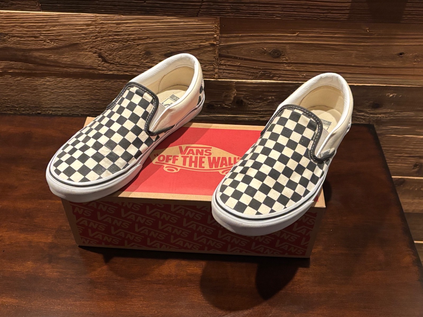 Unisex Vans Checkered Stackform Slip-on Shoes - Black/White, Size 10W/8.5M