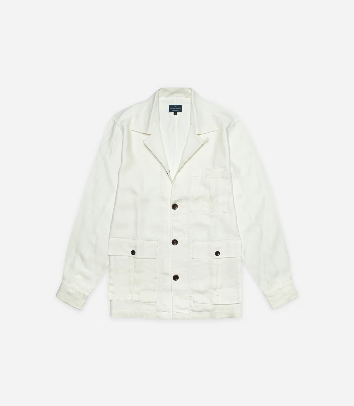 New Spier & MacKay Linen Overshirt Chore Jacket Mens S Off White 100% Linen NWOT
