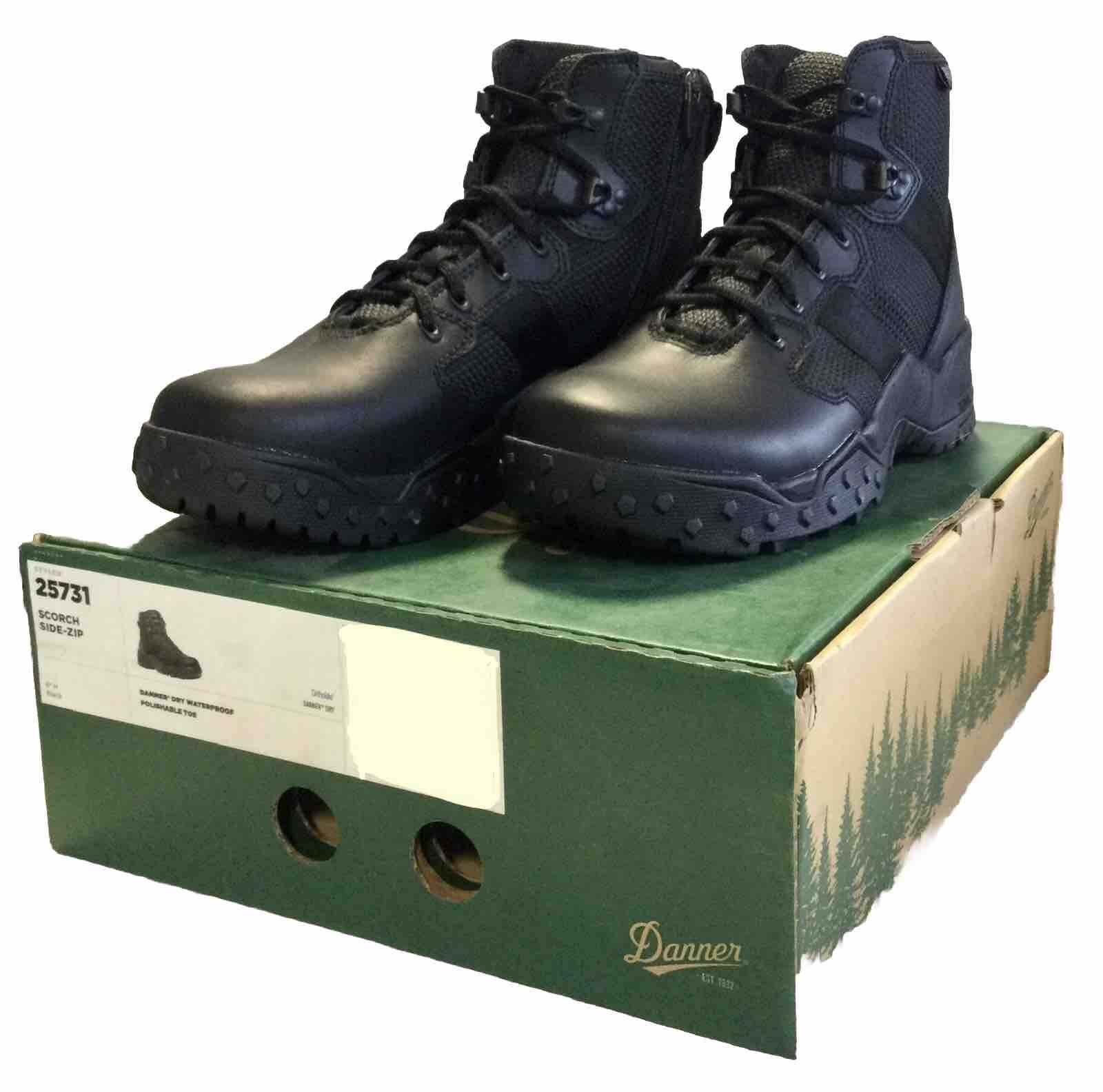 Danner Scorch Side-Zip Mens Black 6” Dry Waterproof Hiking Boot w Polishable Toe