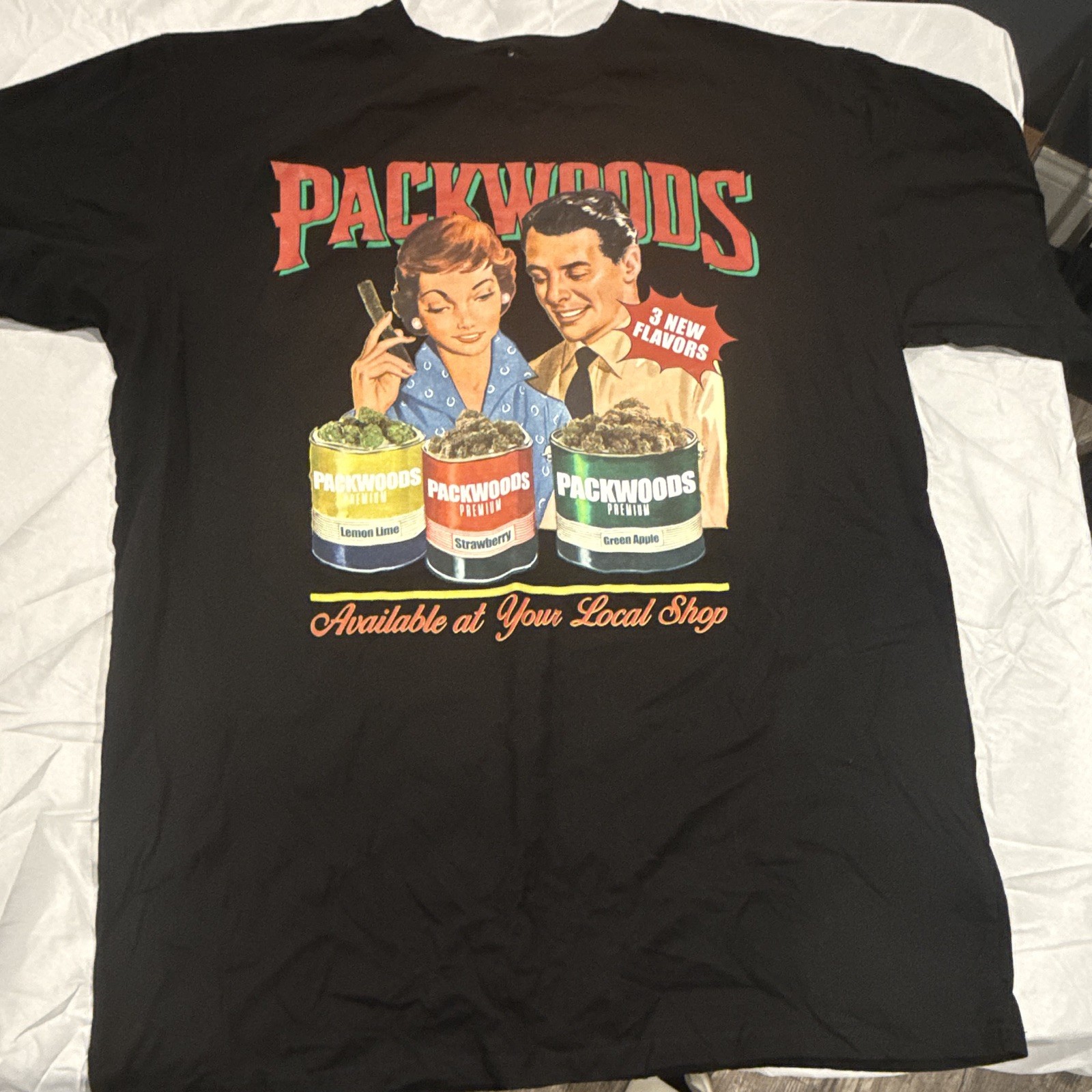 Backwoods Men\'s Black Graphic Logo Crew Neck Tee Big & Tall 3XL