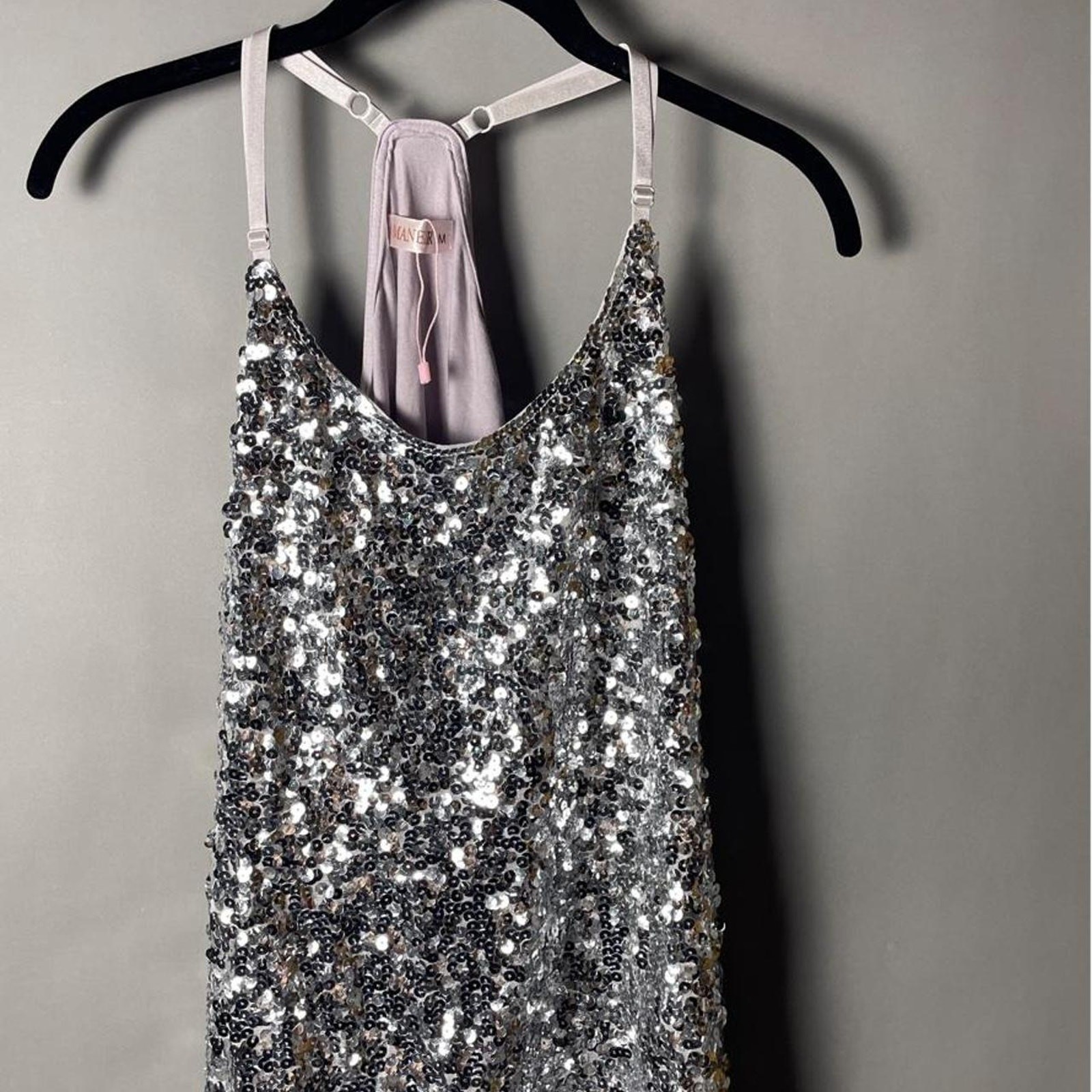 Maner silver sequin racerback tank Size Medium