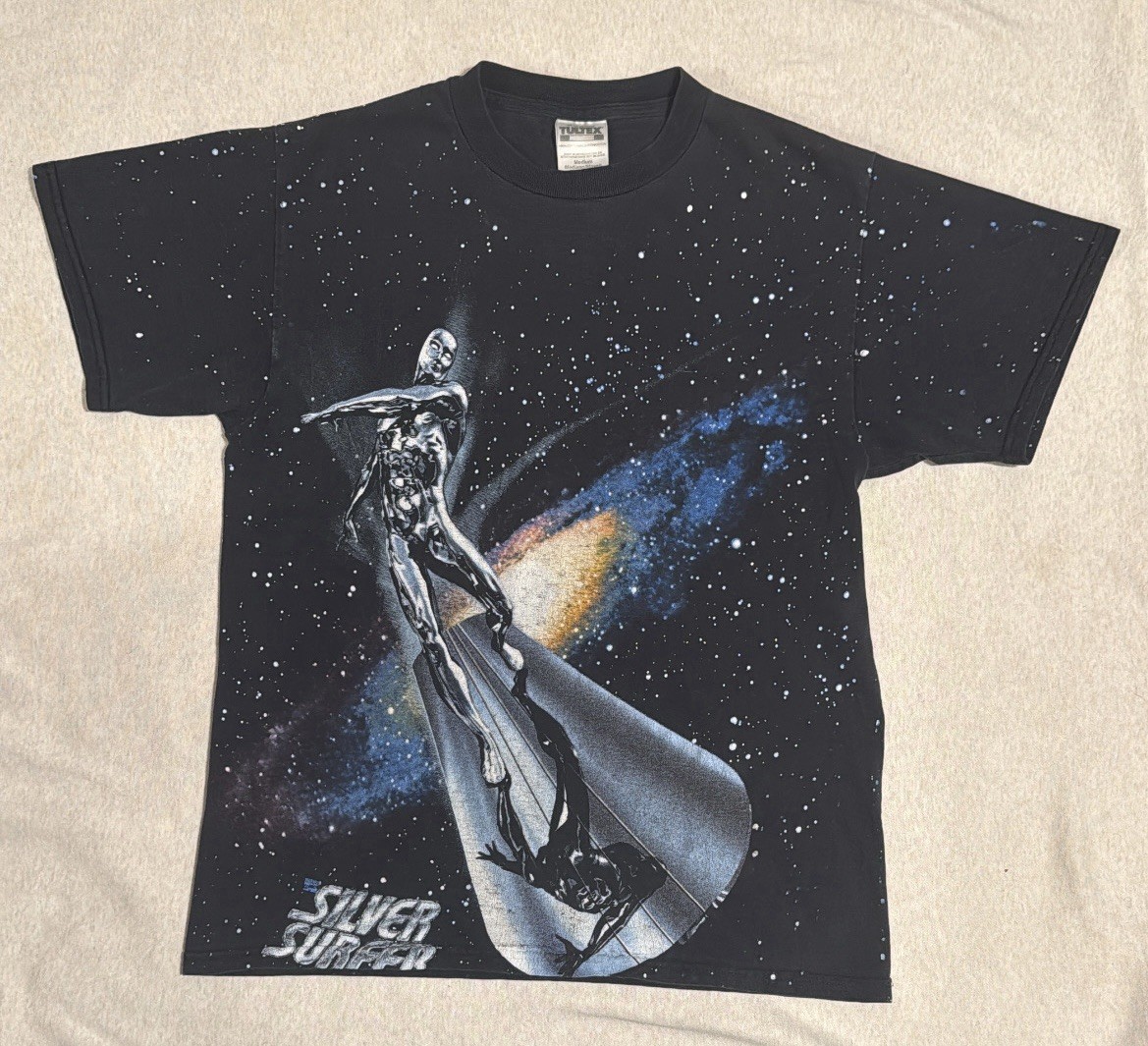 Vintage 1998 Marvel Silver Surfer AOP T-shirt Medium