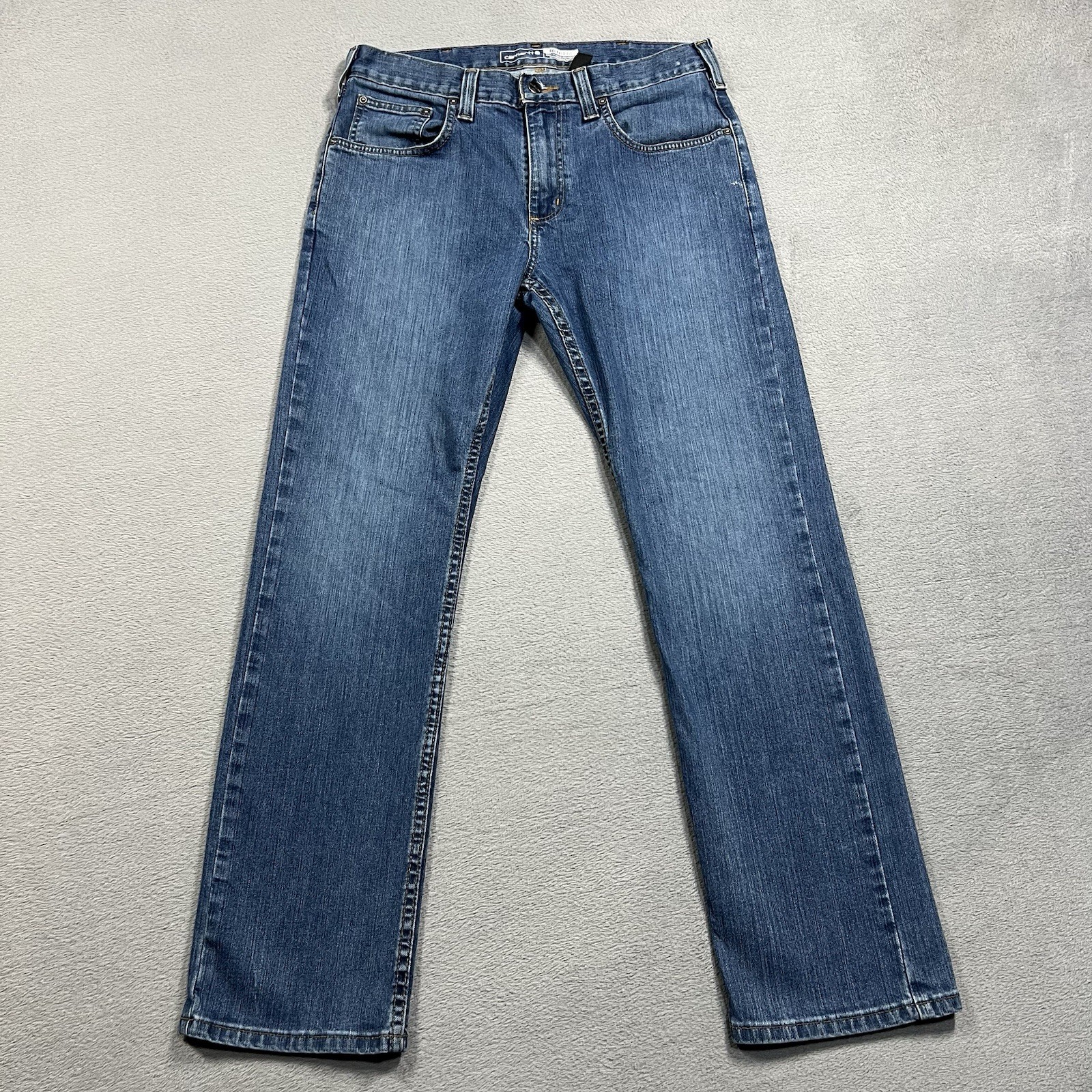 Carhartt Jeans Mens 32x30 Blue Straight Rugged Flex Relaxed Fit  Stretch Denim