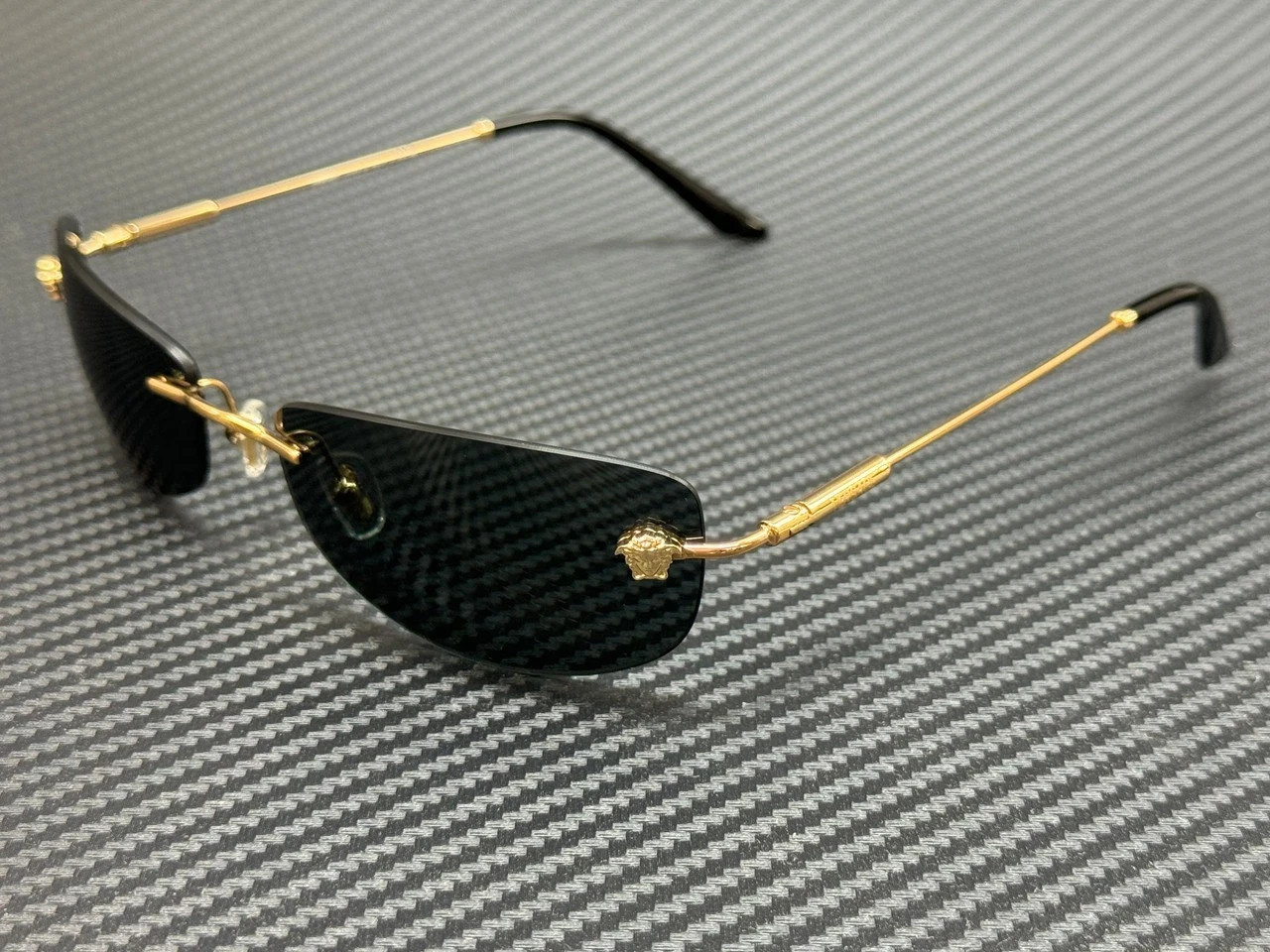VERSACE VE2279 100287 Gold Grey Men\'s 60 mm Sunglasses