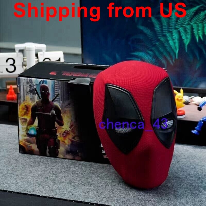 US Deadpool 3 Full Face Mask LED Movable Eyes Ring Remote Control Helmet Gifts