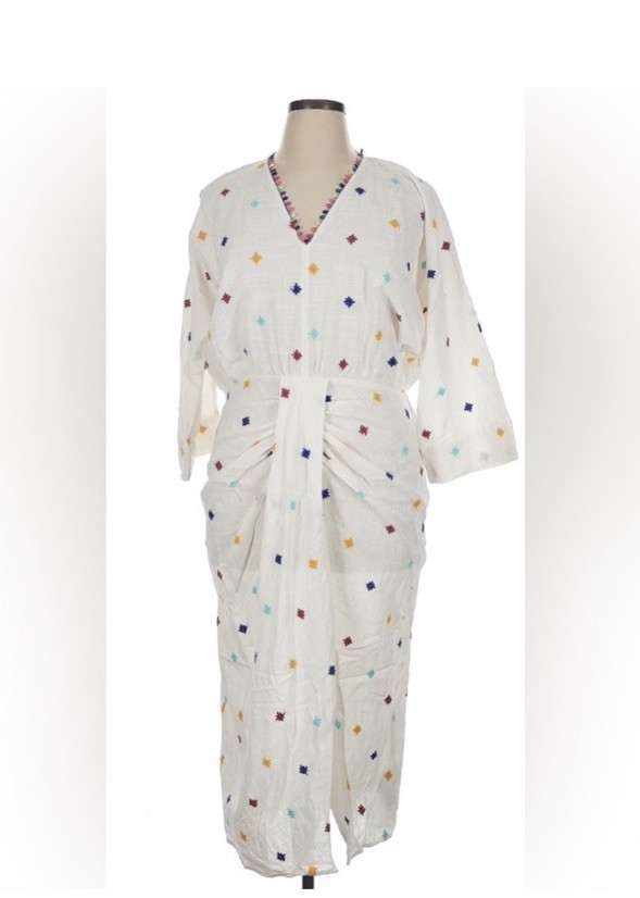 Zara Sahani Embroidered Dress NWT XL Cotton Midi Bloggers Favorite