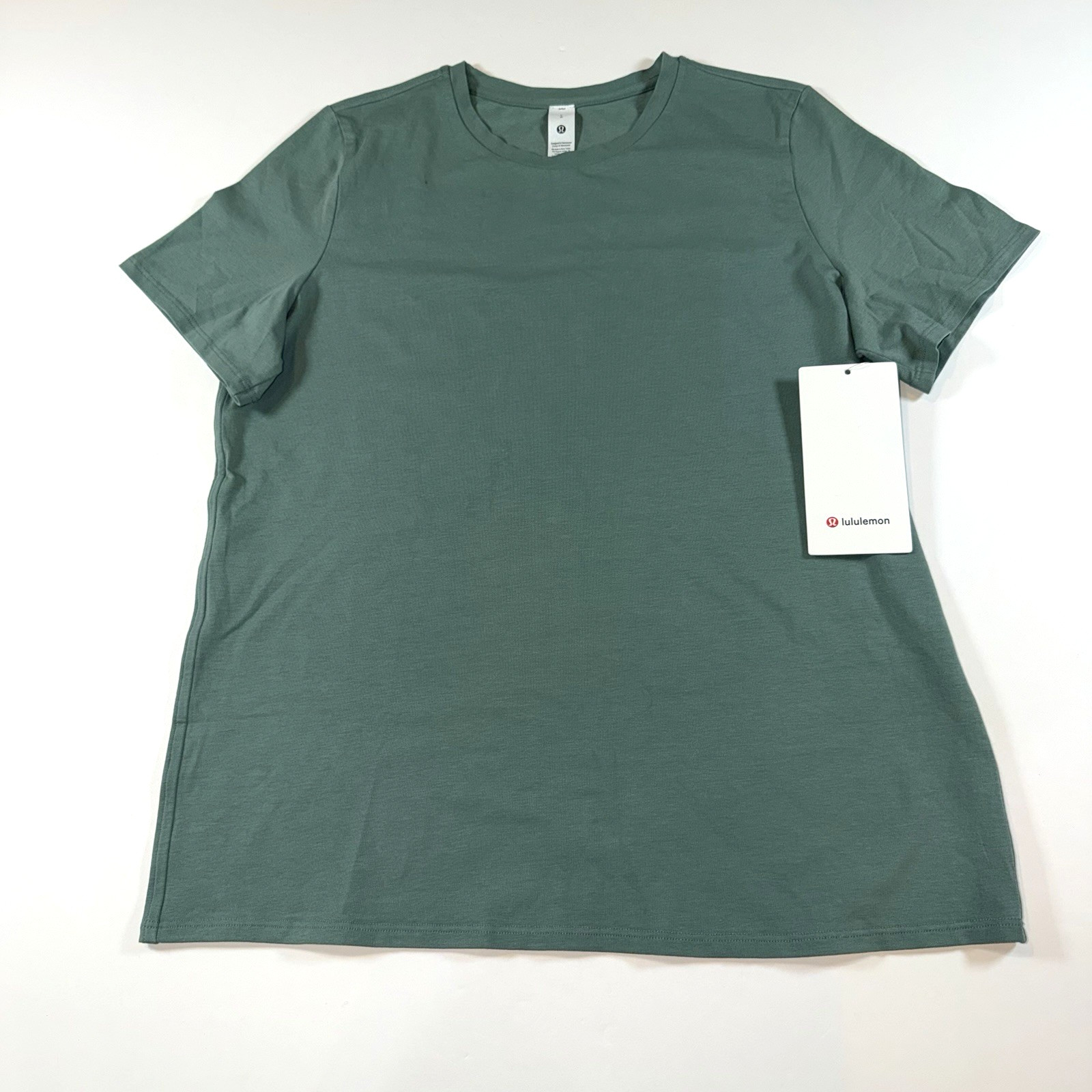 Lululemon Women\'s Olive Green Love Organic Cotton Crewneck T-Shirt Size LG NEW