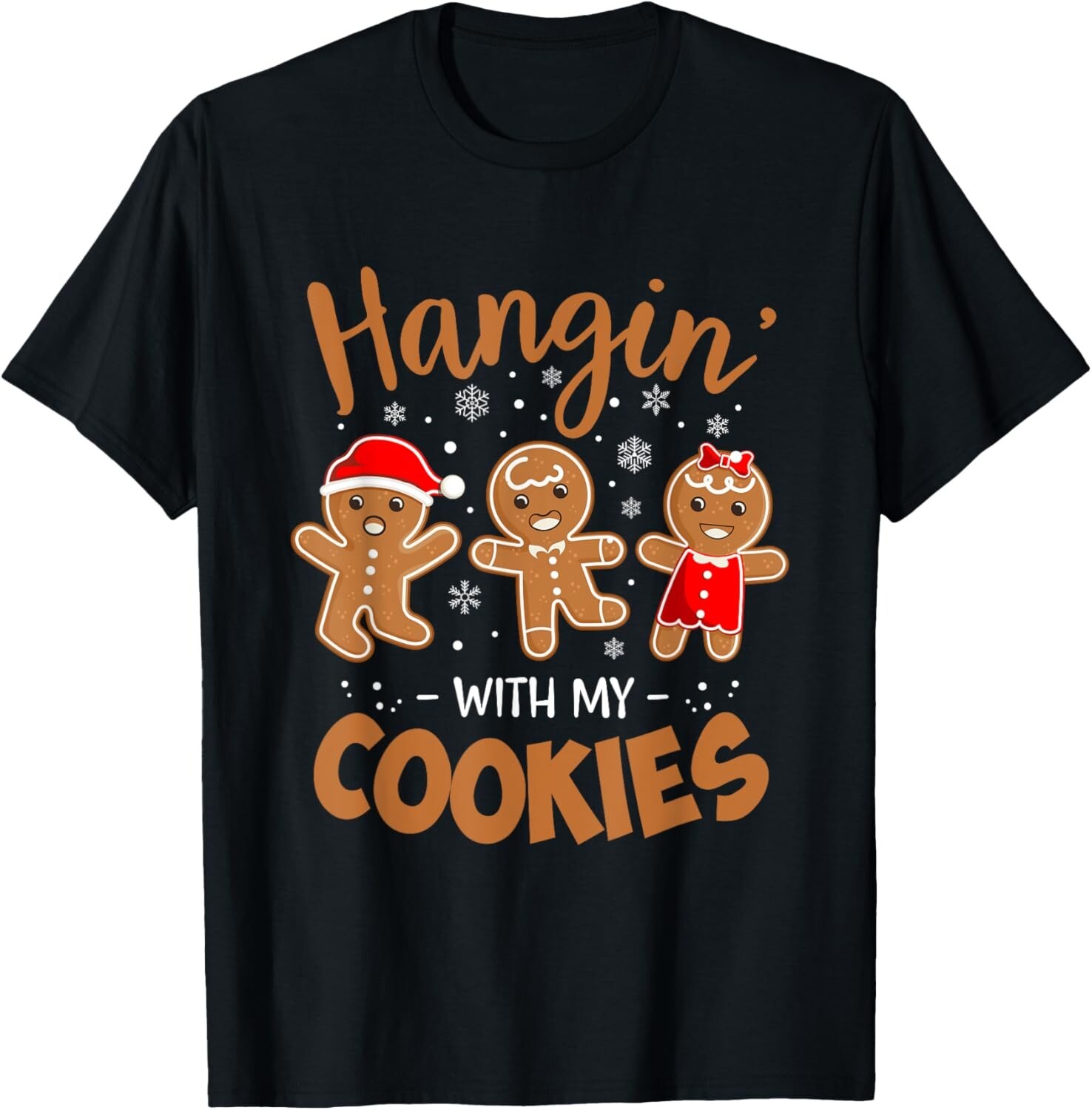 Hangin With My Cookies Gingerbread Women Christmas Teacher T-Shirt