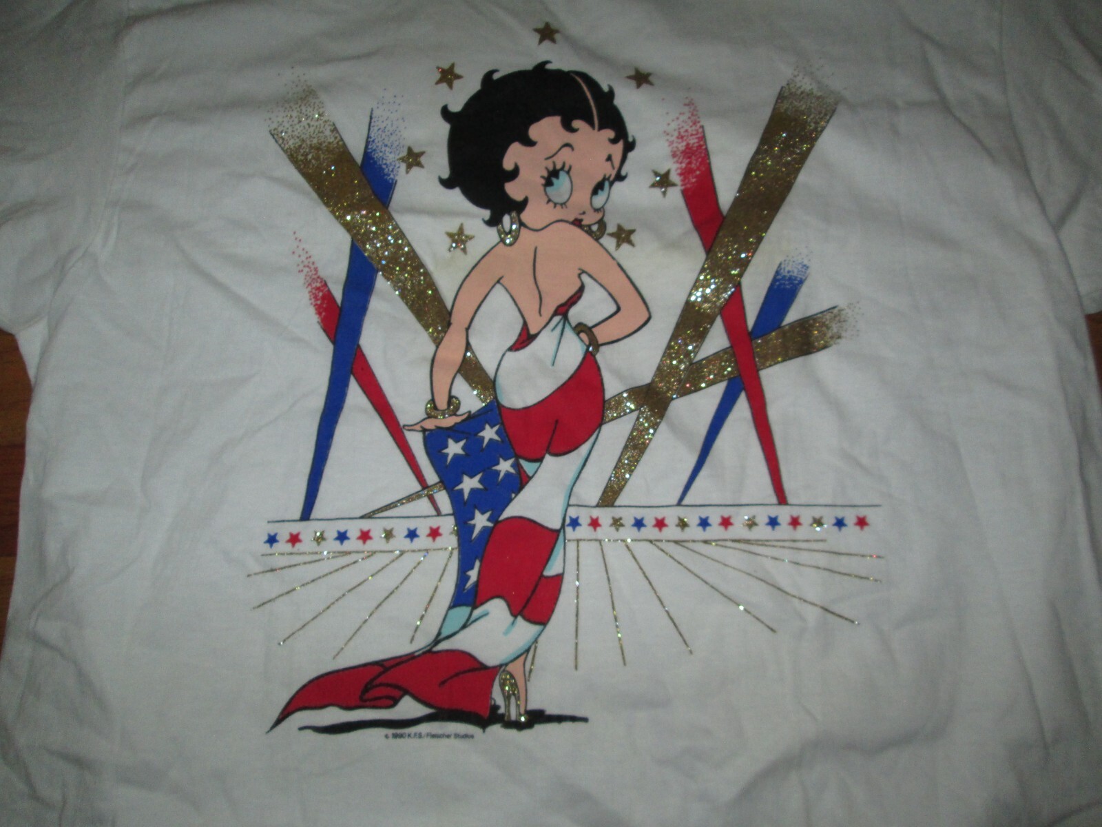 Diamond Dust Betty Boop Vtg 90s Dated 1990 Glam Chick T SHirt XL MADE USA