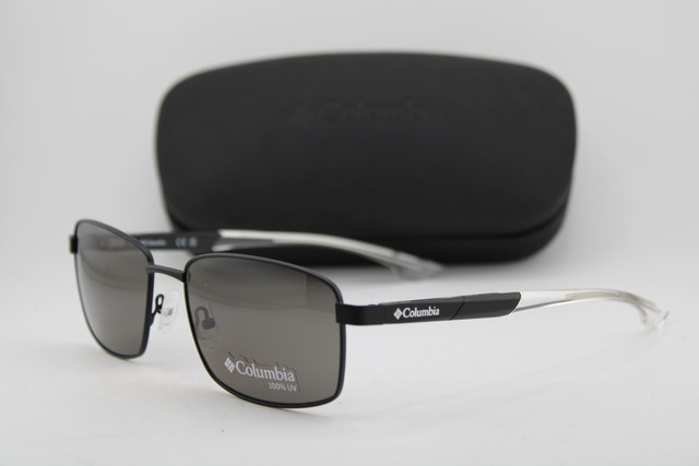 NEW COLUMBIA C127S 002 BLACK CLEAR GUNMETAL AUTHENTIC SUNGLASSES 59-18