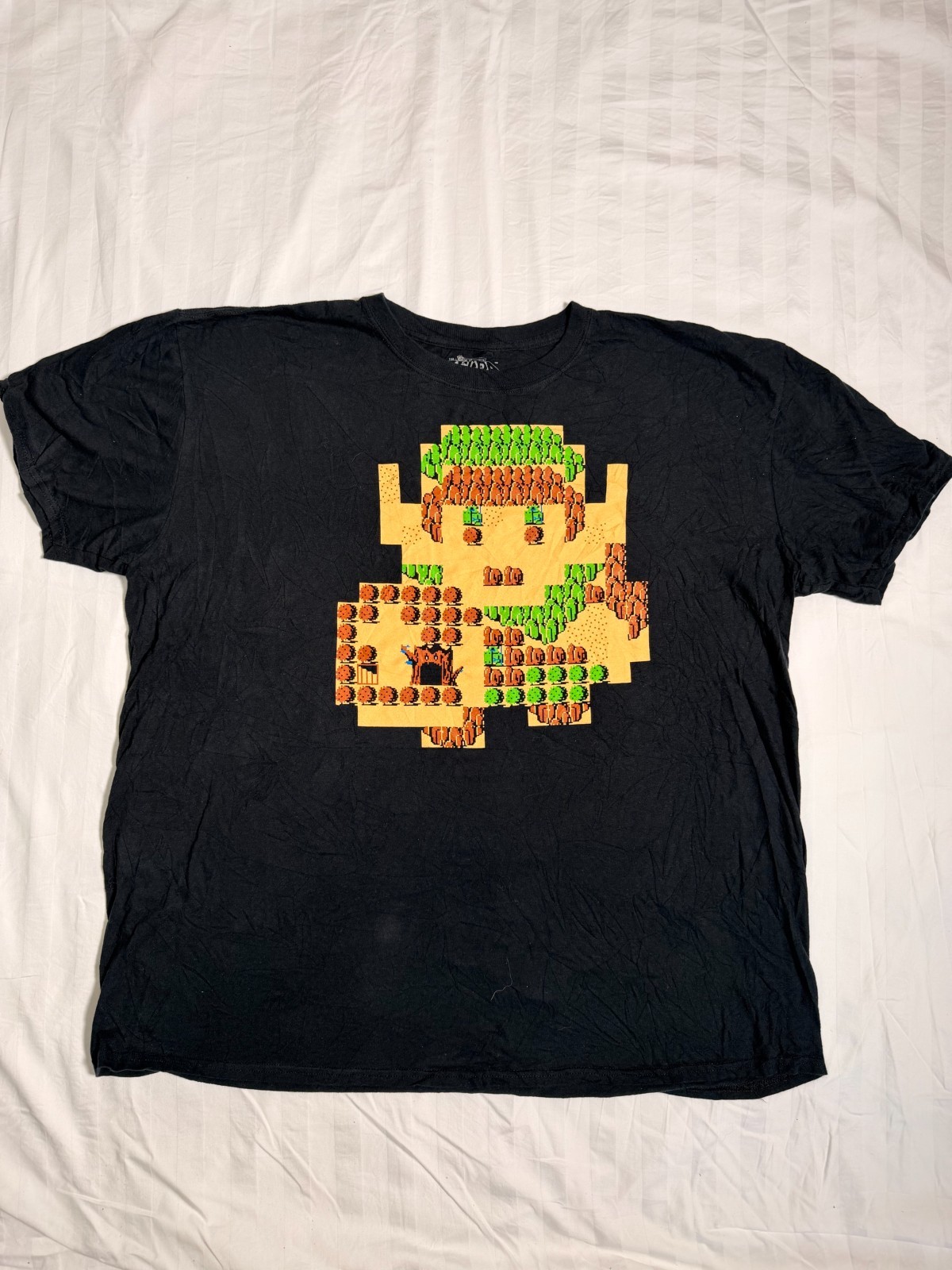 Legend of Zelda Link 8 Bit Loot Wear Black Graphic T-Shirt 2XL 