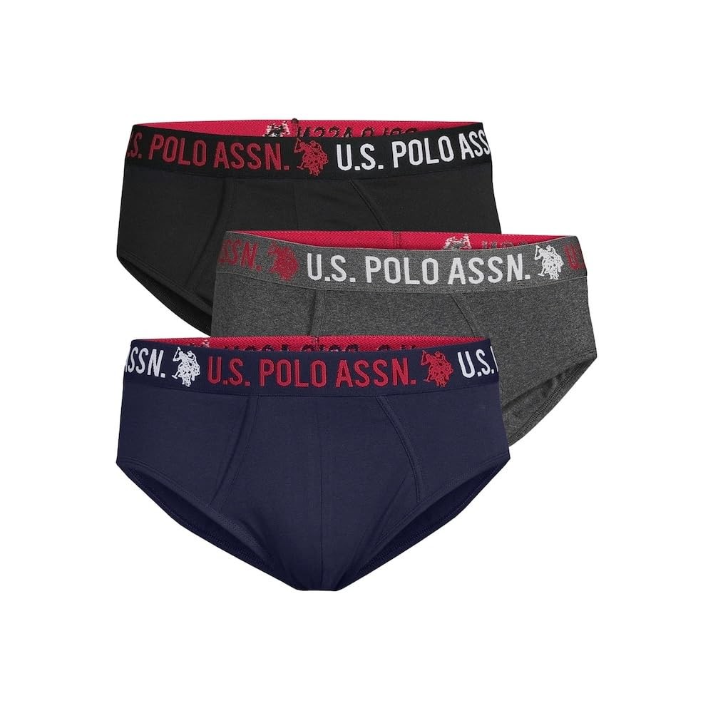 U.S. Polo Assn. Men\'s Cotton Stretch Briefs 3-Pack (Size: 3X-Large) Grey