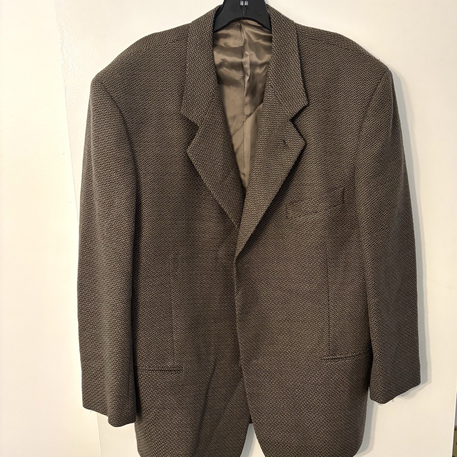 Vtg Giorgio Armani Mani Wool Blazer Jacket 44R Brown Tweed Barneys New York 54