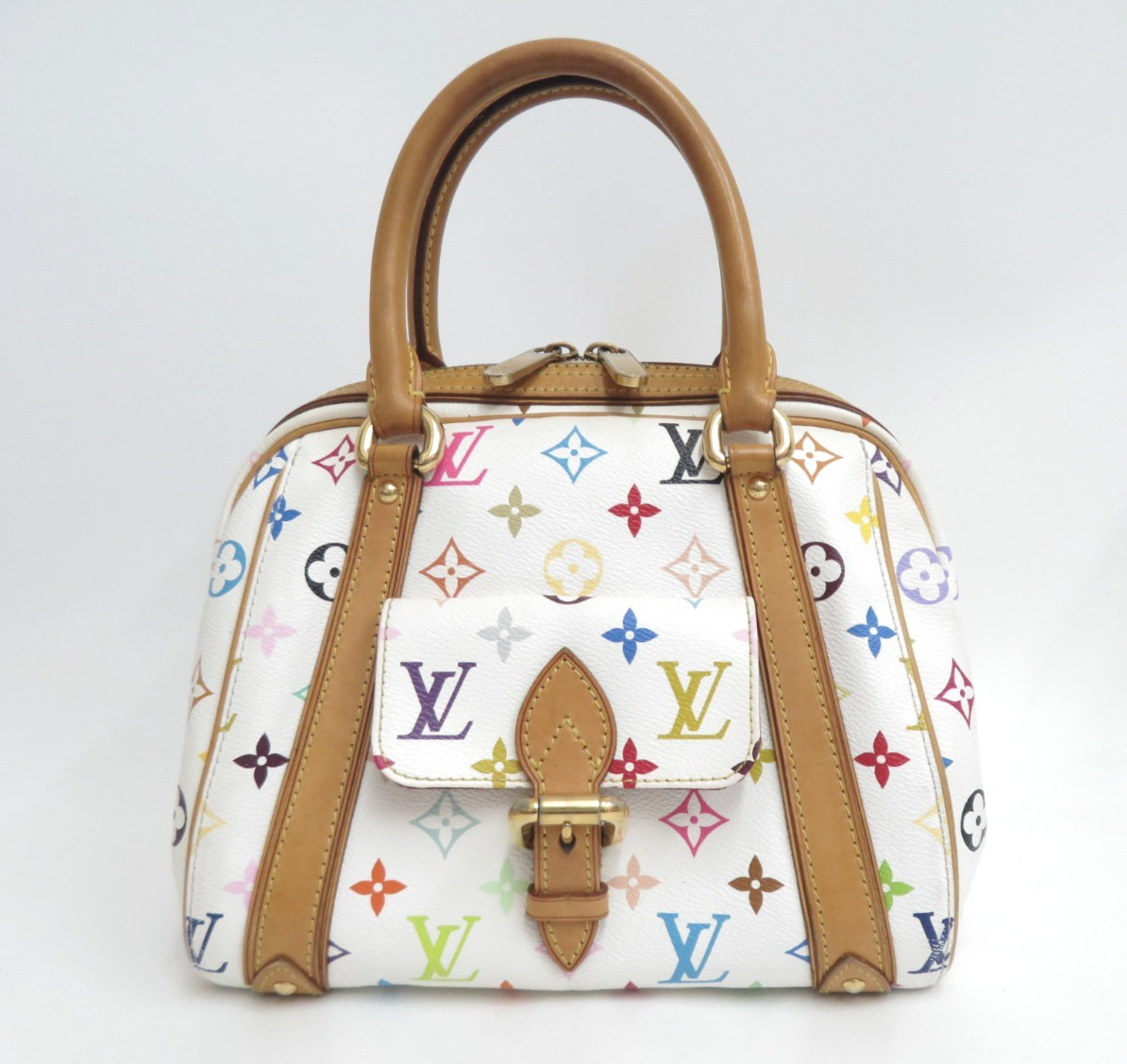 Authentic Louis Vuitton Monogram Multicolor Priscilla Hand Bag F#54667