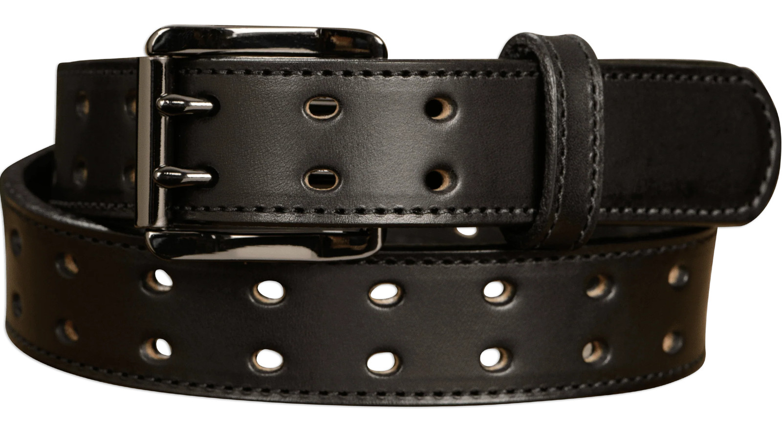 The Holey Bull: Black Stitched Double Prong Max Thick 1.50