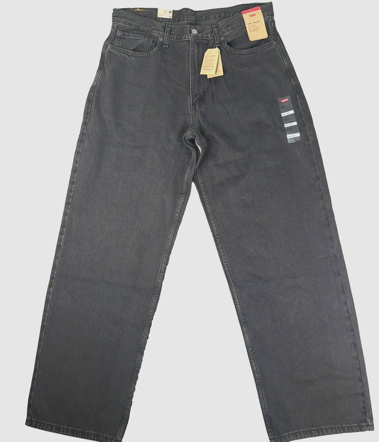 Nwt Levi\'s 578 Mens Baggy Taper Relaxed Y2K Black Denim Jeans A47500029 All Size