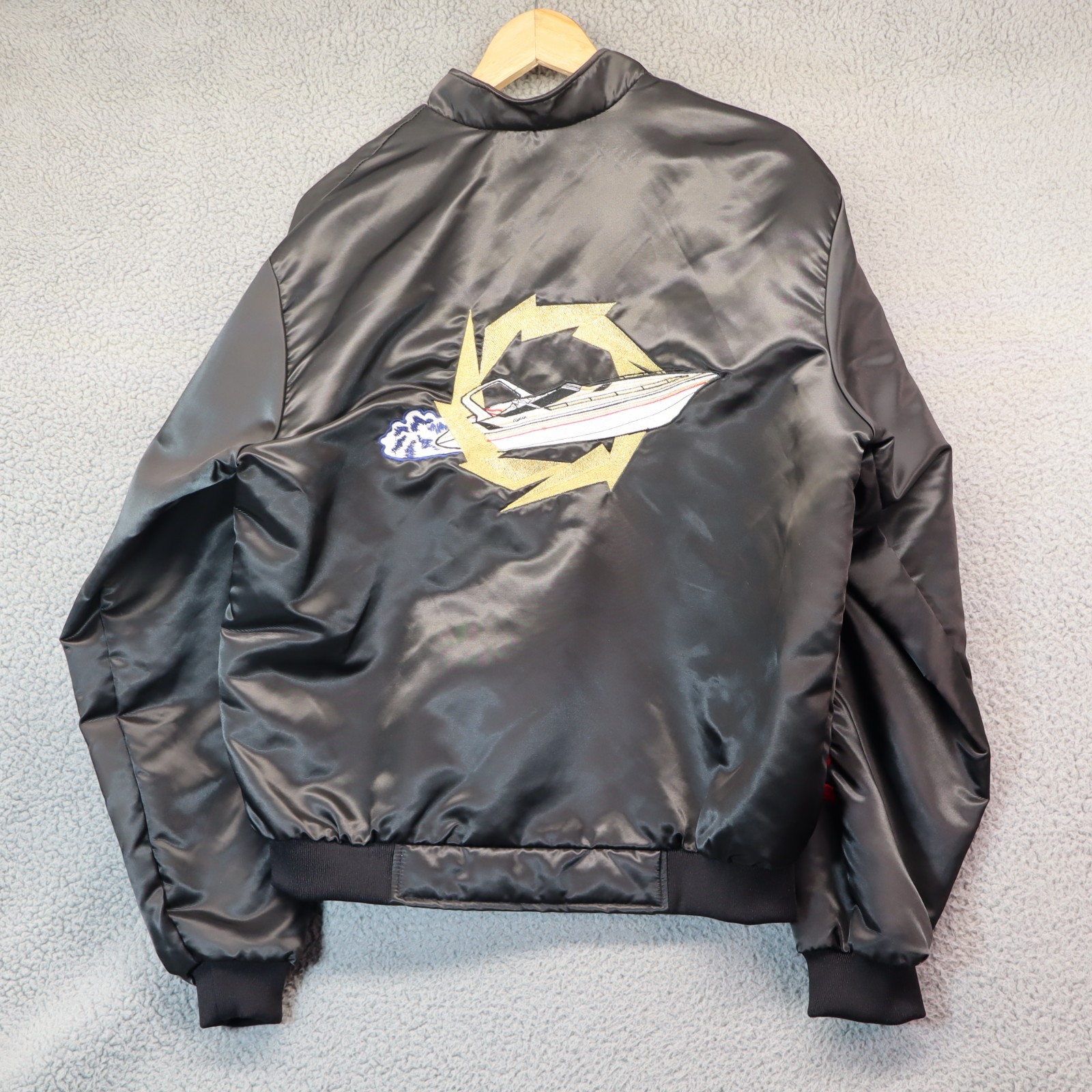 Vintage Fountain Racing Team Powerboat Embroidered black Large Ashley Sew Co.