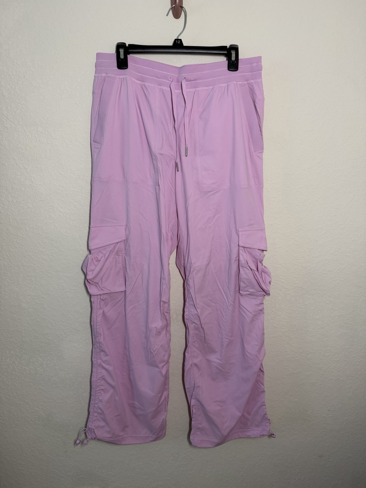 NWOT Lululemon Dance Studio Cargo Pants size Large Pink Drawstring Pockets