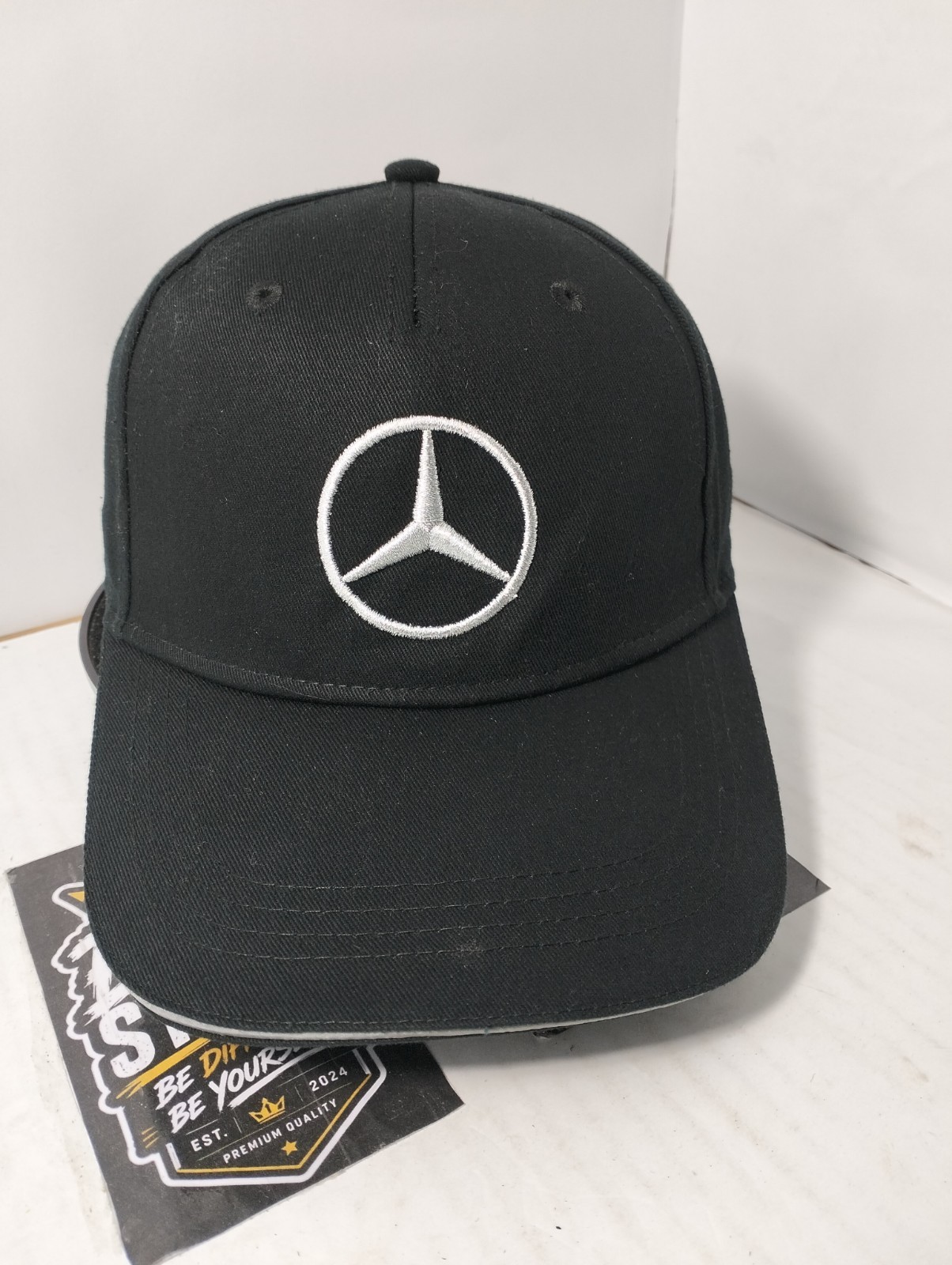 Official Mercedes Benz Classic Star Logo Black Cotton Baseball Hat Cap...