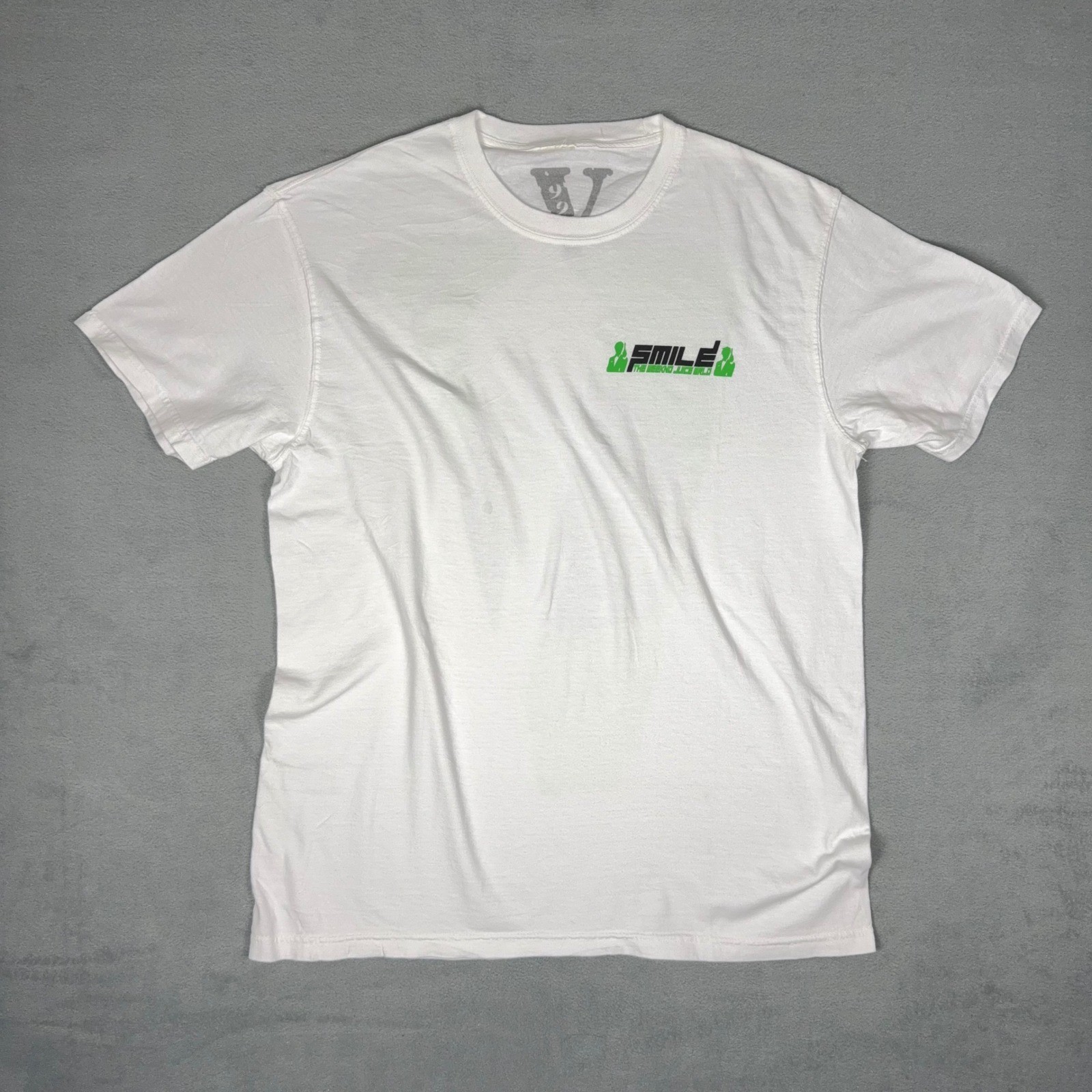 VLONE x Juice WRLD x The Weeknd Smile 999 T-Shirt White Green Sz L