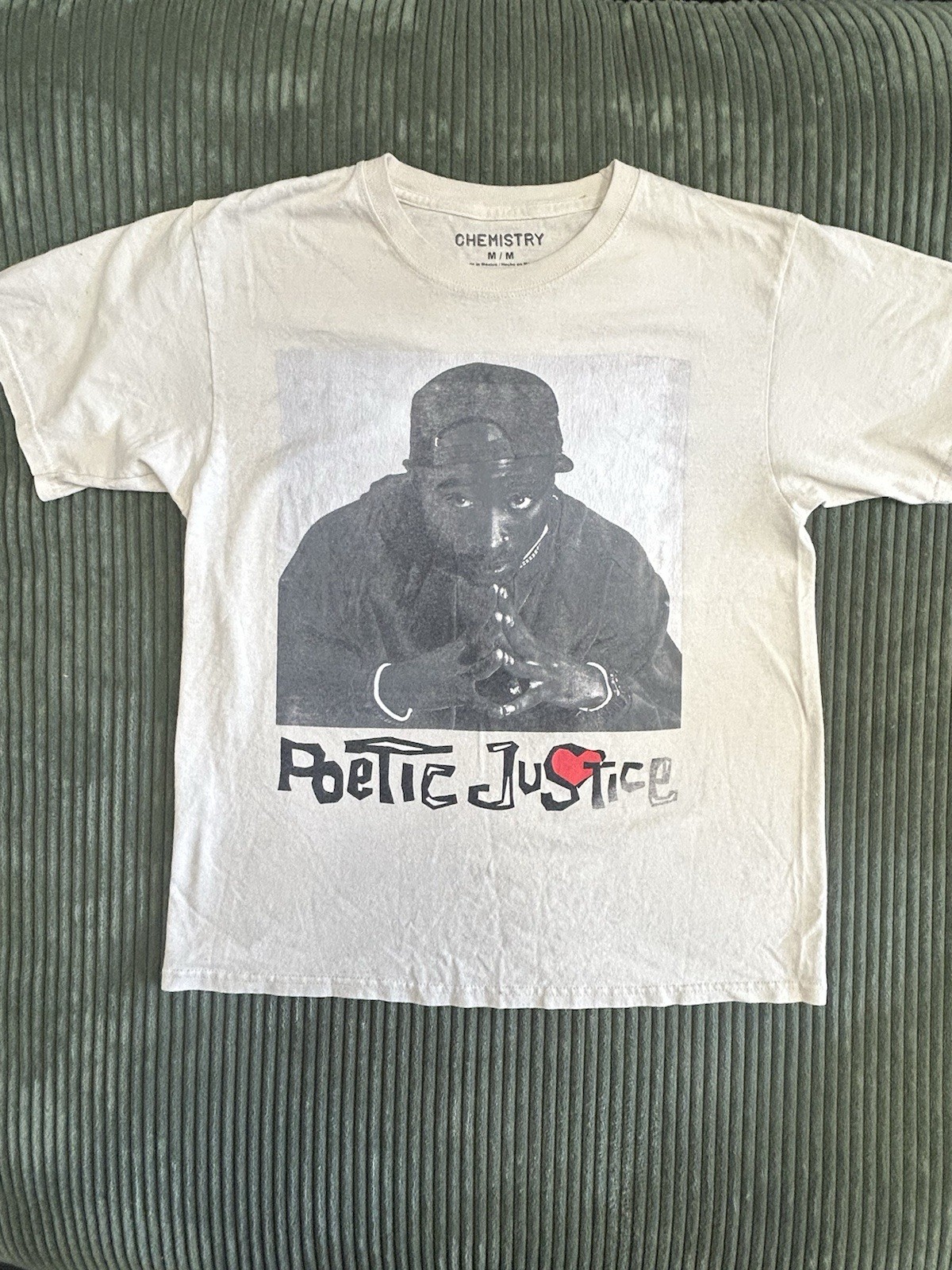 Tupac Poetic Justice Chemistry T-Shirt Men’s Medium 2Pac Rap Tee White