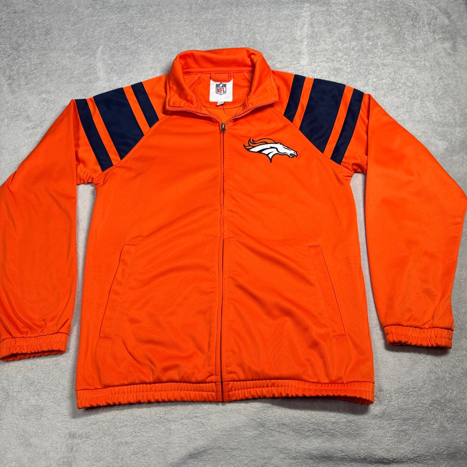 NFL Denver Broncos Track Jacket Mens Medium Orange Full Zip G-III Apparel Gear