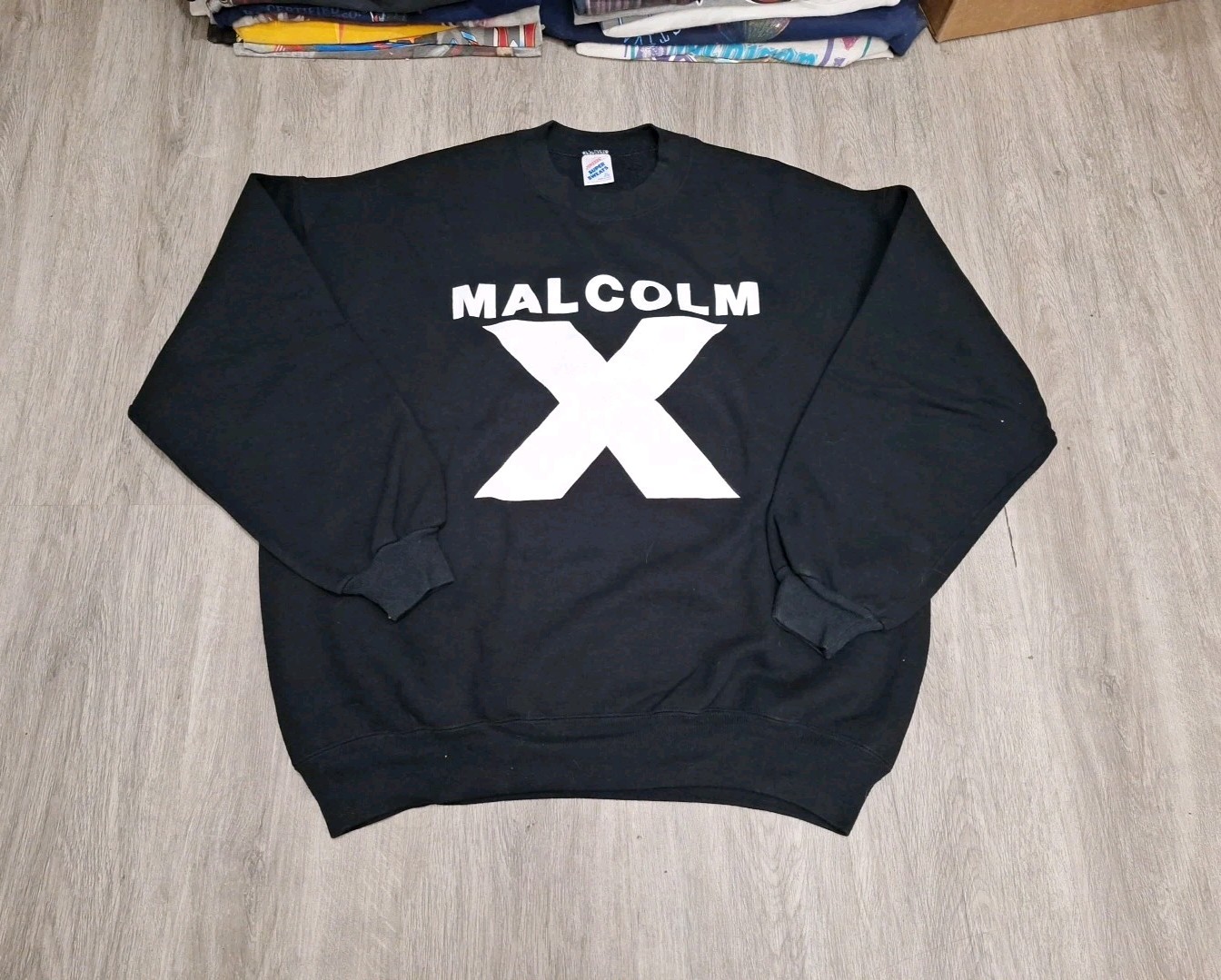 Rare Vintage Jerzees Super Sweats Malcolm X Crewneck Sweatshirt 80s 90s sz XL 
