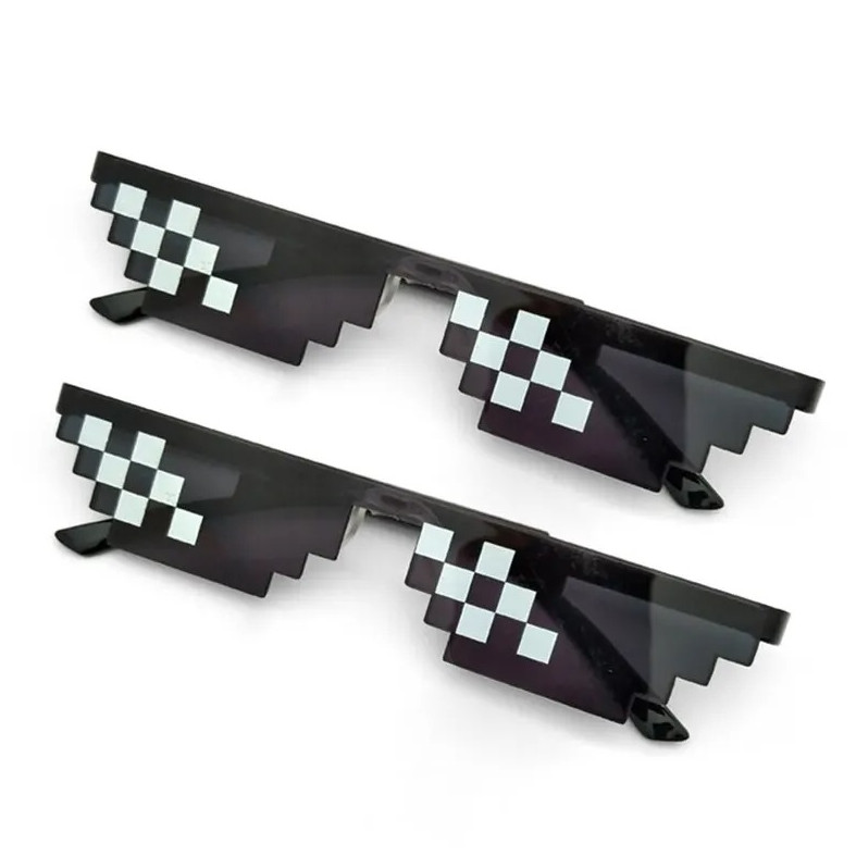 2pcs Pixelated Mosaic Sunglasses Funny Retro Party Glasses - Funny Women Glasses