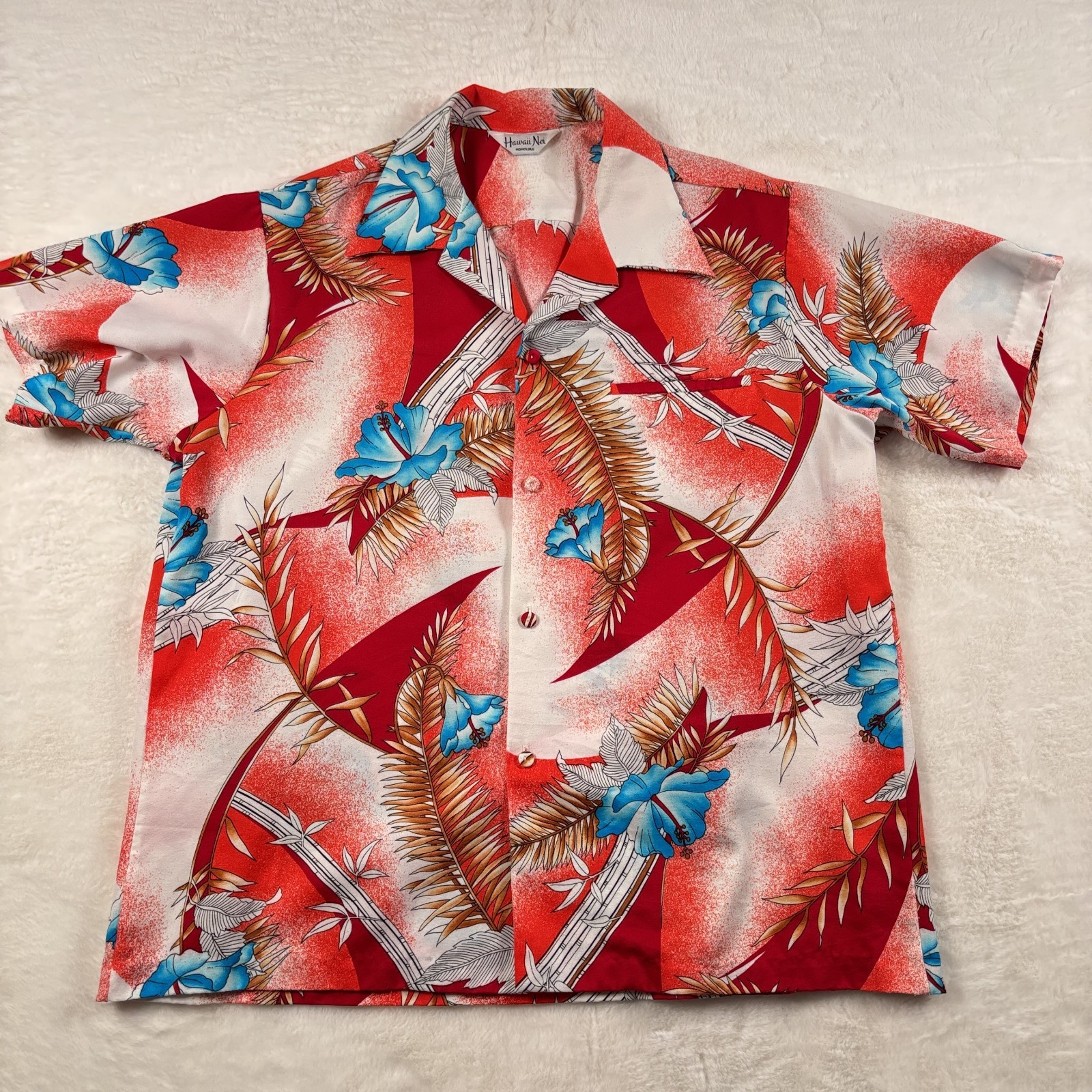 Hawaii Nei Honolulu Vintage Men’s XL Floral Button Down Shirt Chest 48\