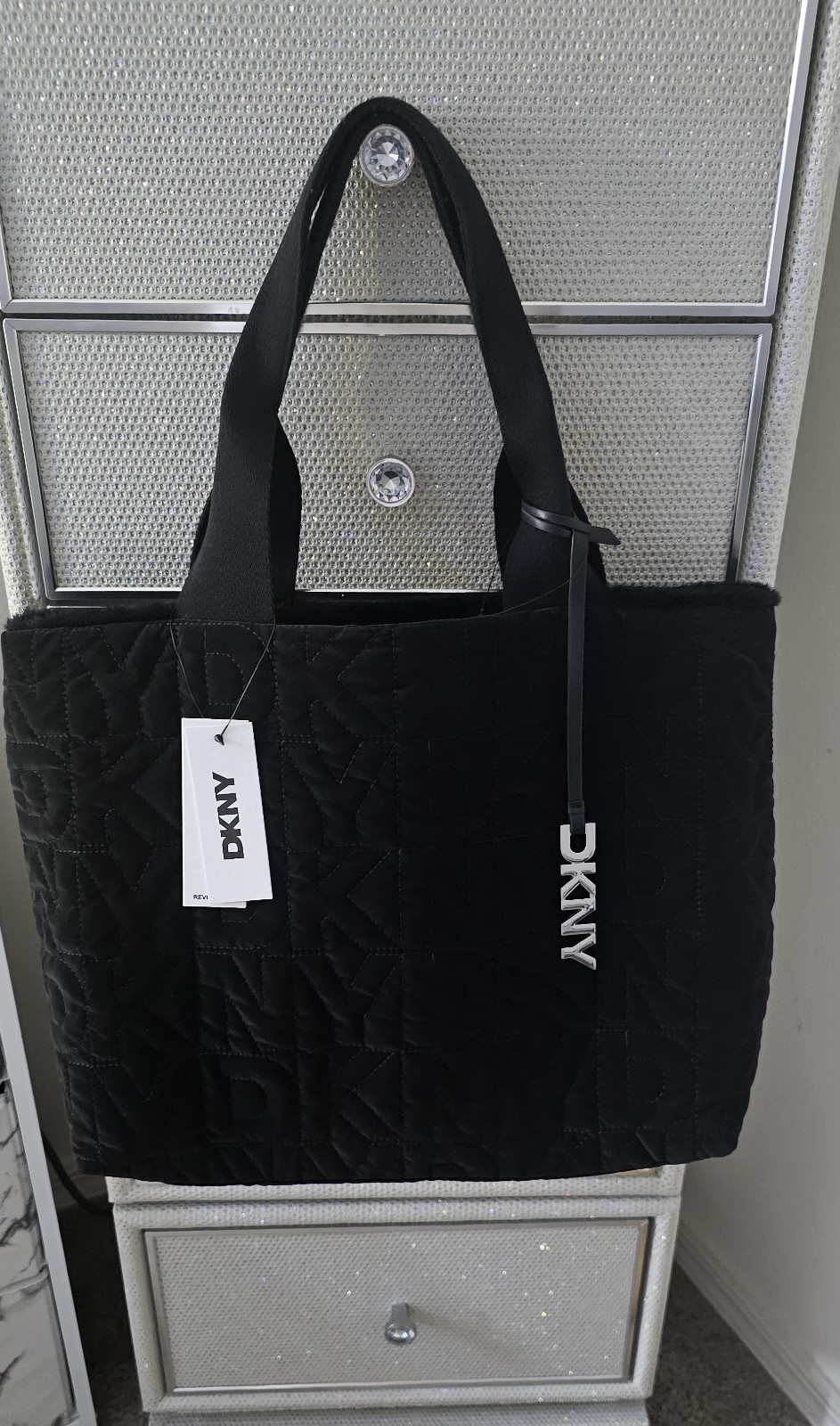 DKNY Reversible Large Black Tote Bag New