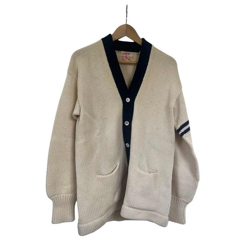 True Vintage 50s 60s Ace Sportswear Heavy Wool Letterman Sweater Cardigan